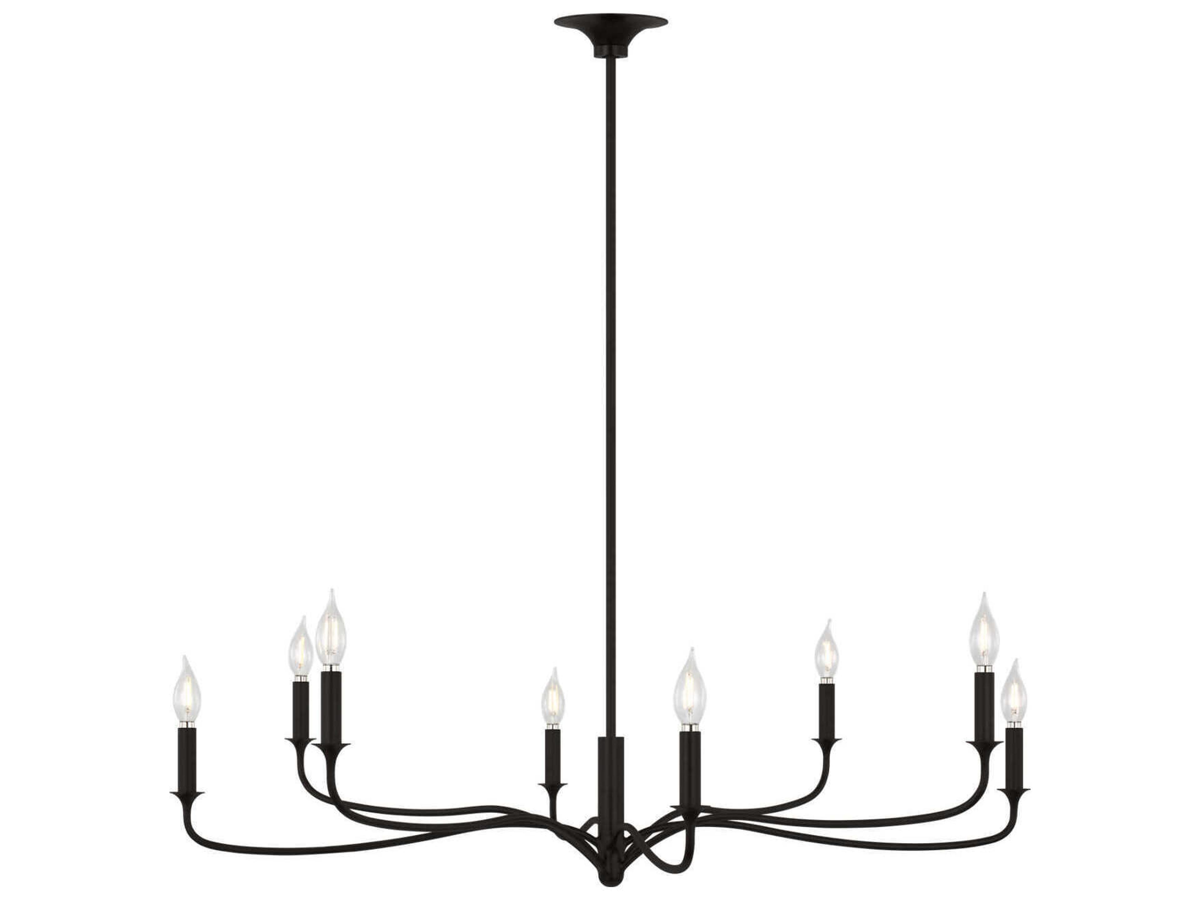 Visual Comfort Studio Chatsworth 8-Light Aged Iron Black Candelabra Chandelier