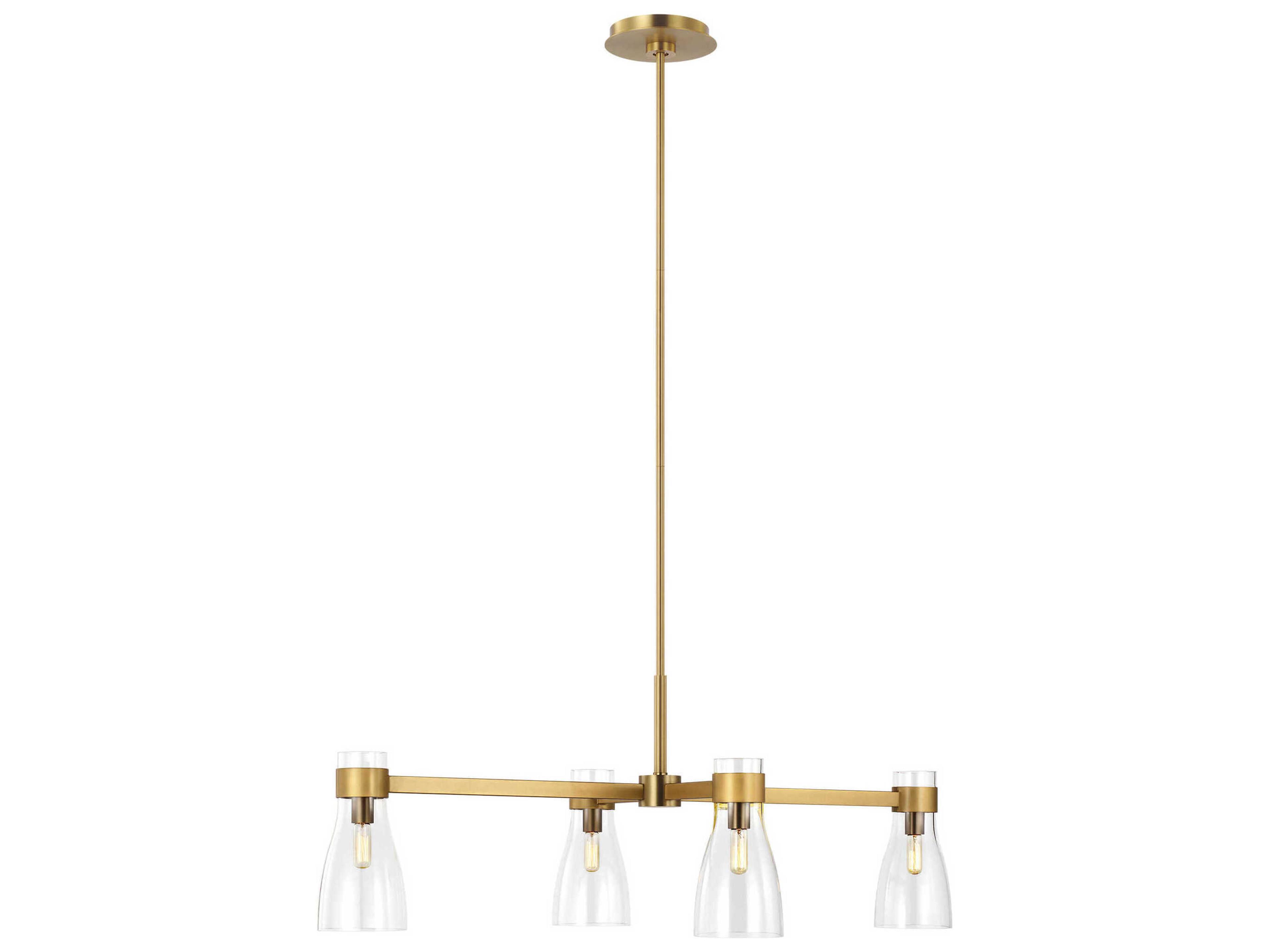 Visual Comfort Studio Moritz 4-Light Burnished Brass Linear Island Pendant