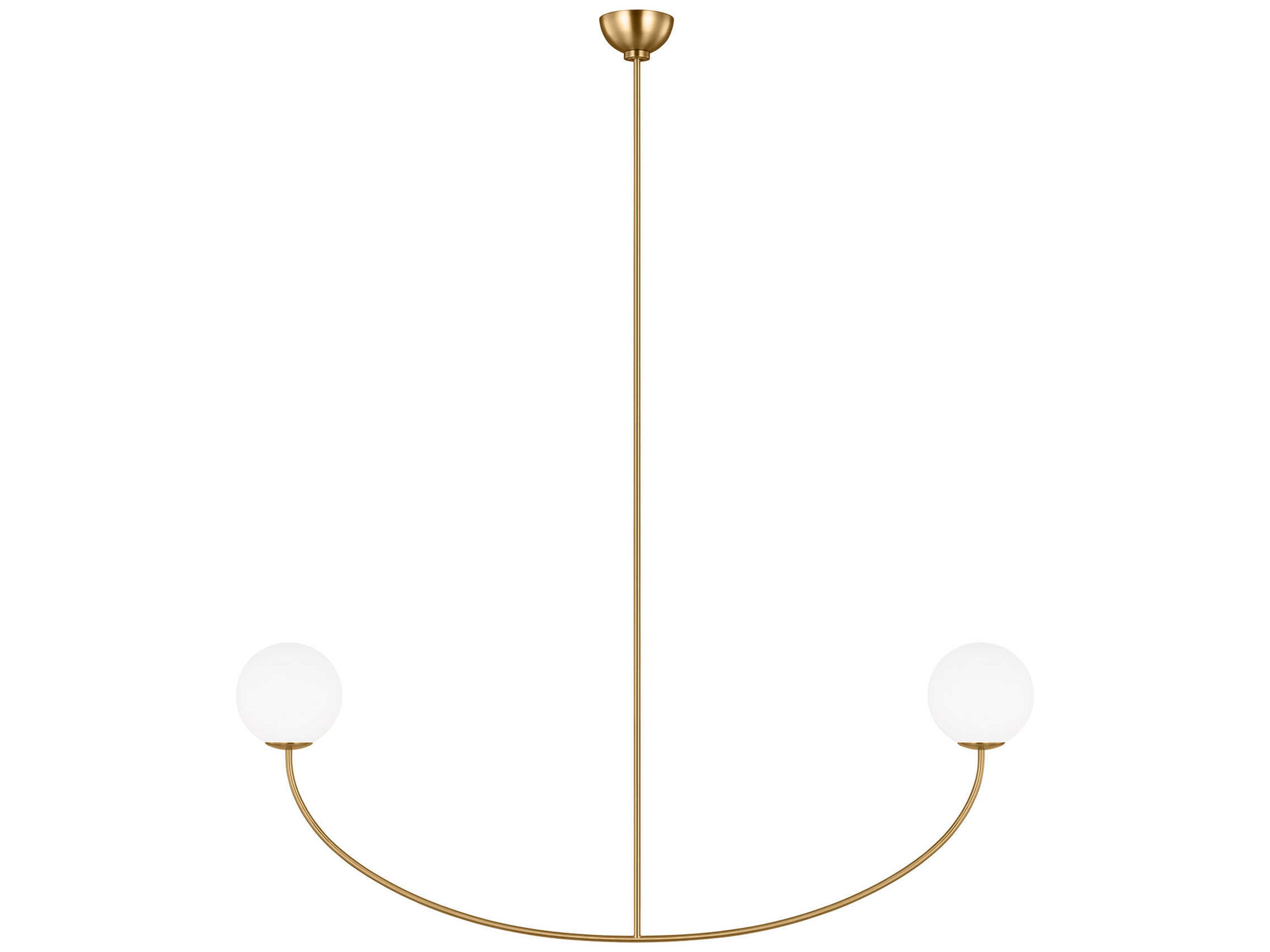 Visual Comfort Studio Galassia 2-Light Burnished Brass Globe Linear Island Pendant