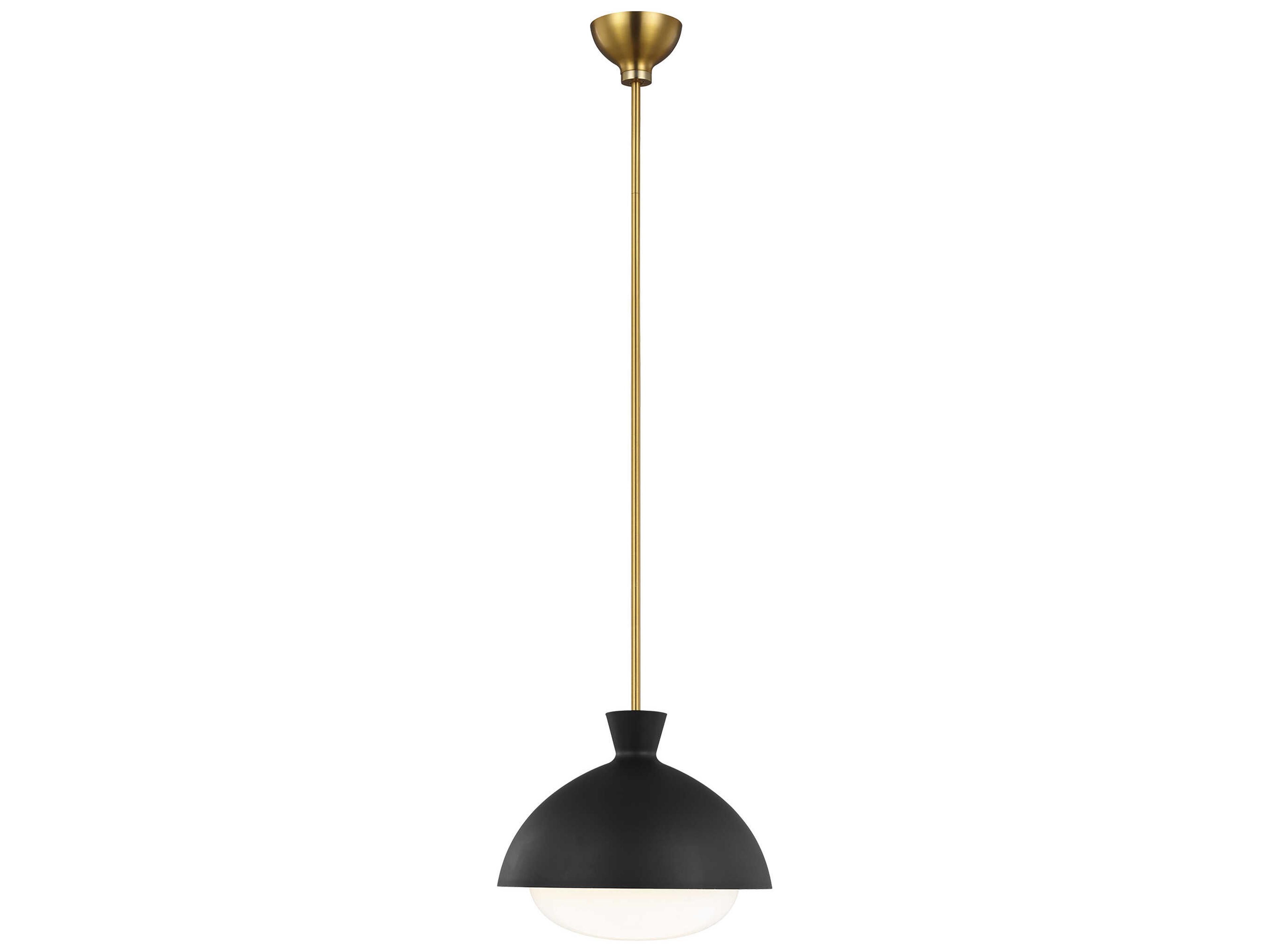 Visual Comfort Studio Lucerne 1-Light Midnight Black Burnished Brass Dome Pendant