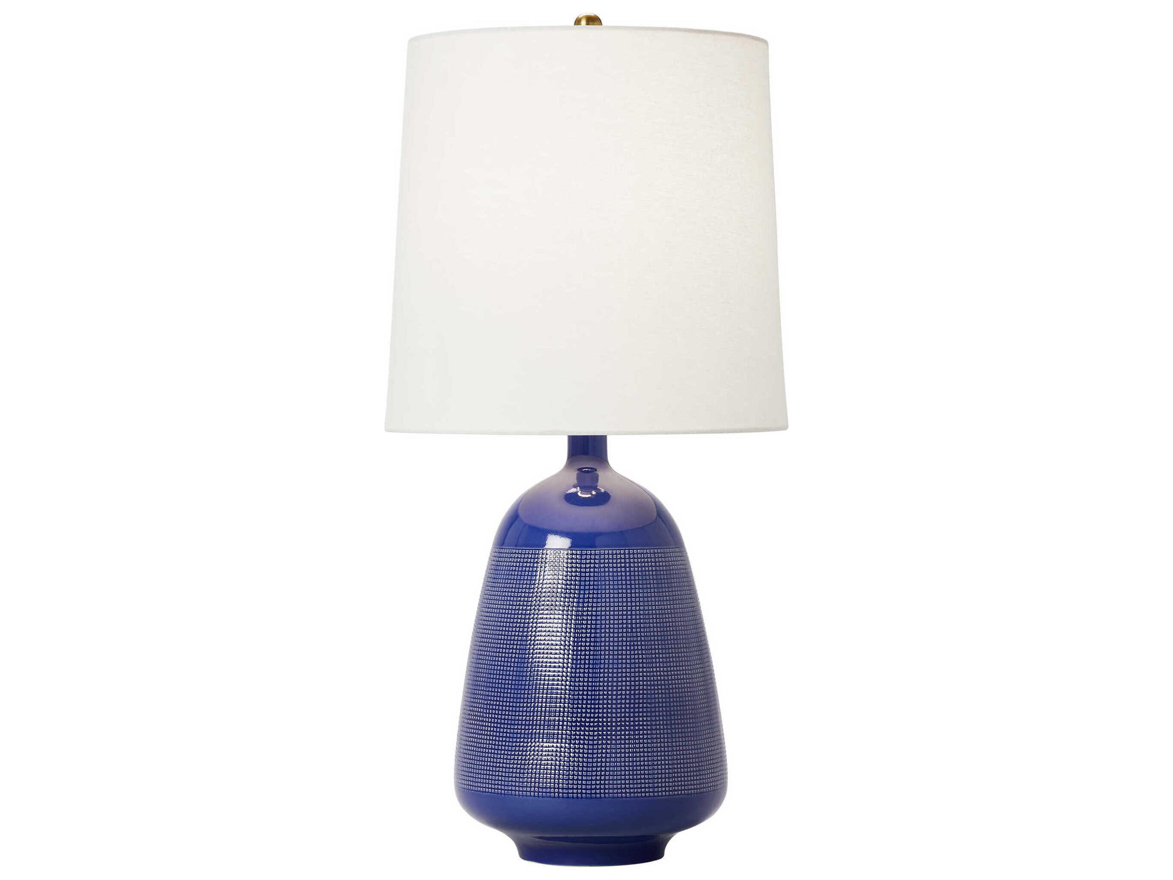 Visual Comfort Studio Ornella Blue Celadon White Linen Fabric Buffet Lamp