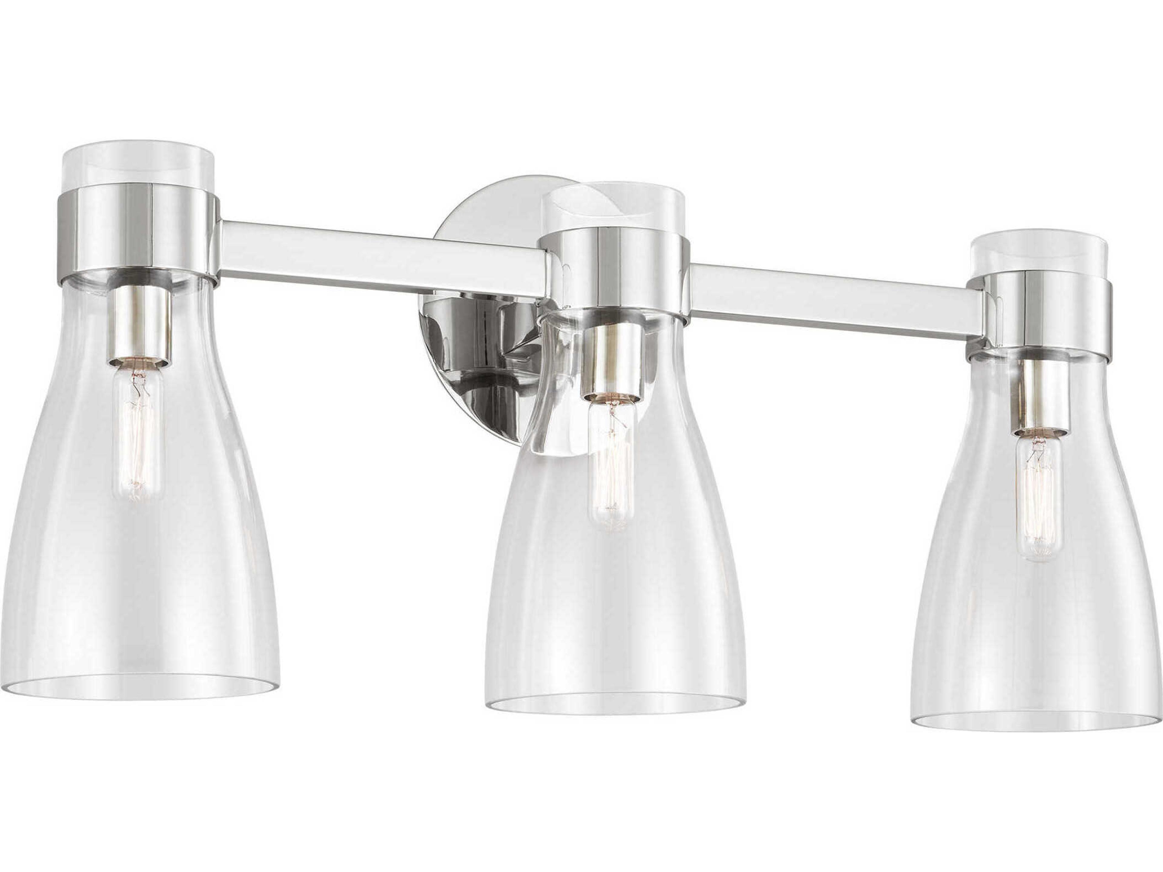 Visual Comfort Studio Moritz 3-Light Polished Nickel Vanity Light