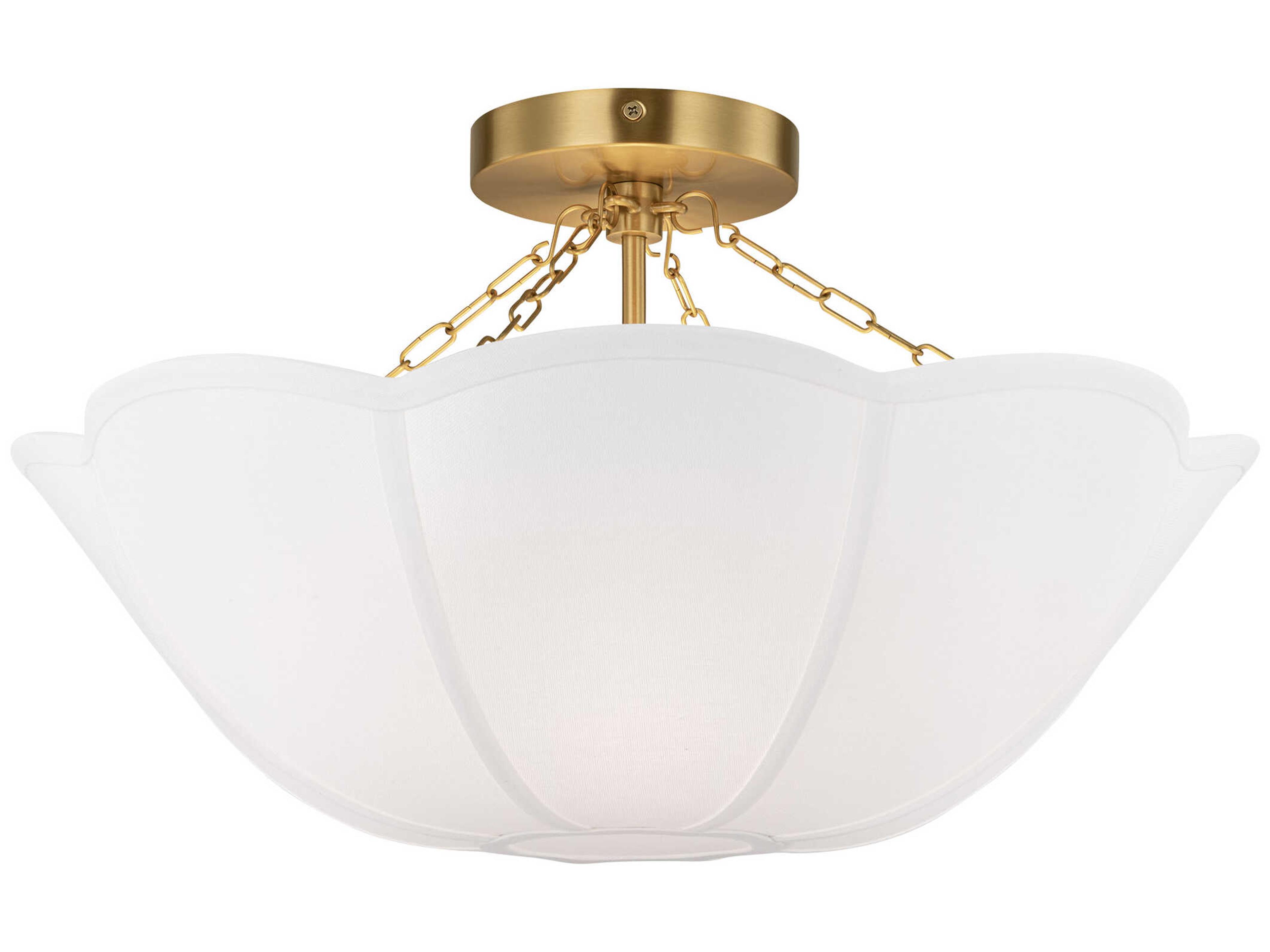 Visual Comfort Studio Stassi 2-Light Burnished Brass Bowl Semi Flush Mount