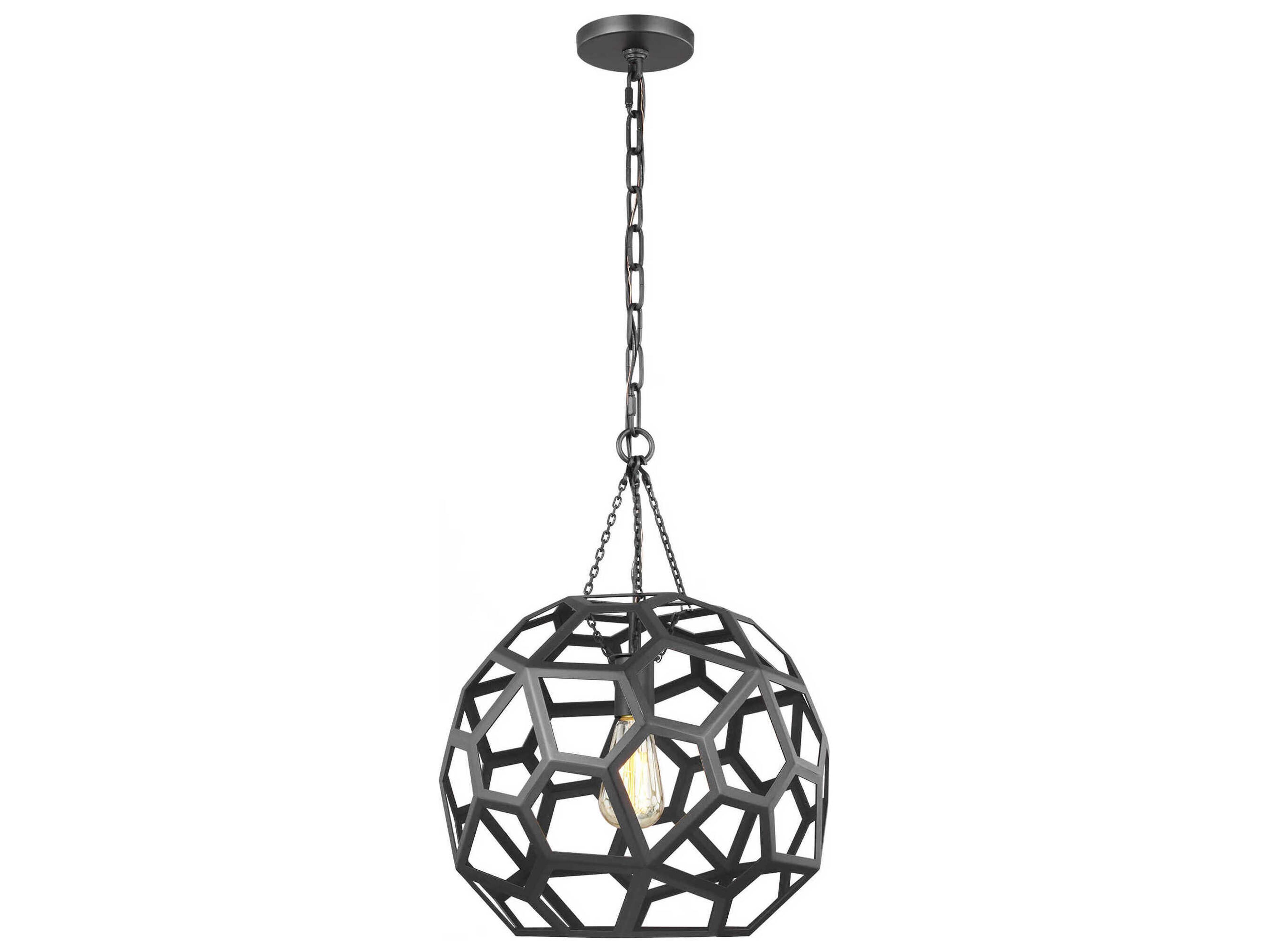 Visual Comfort Studio Feccetta 1-Light Midnight Black Geometric Pendant