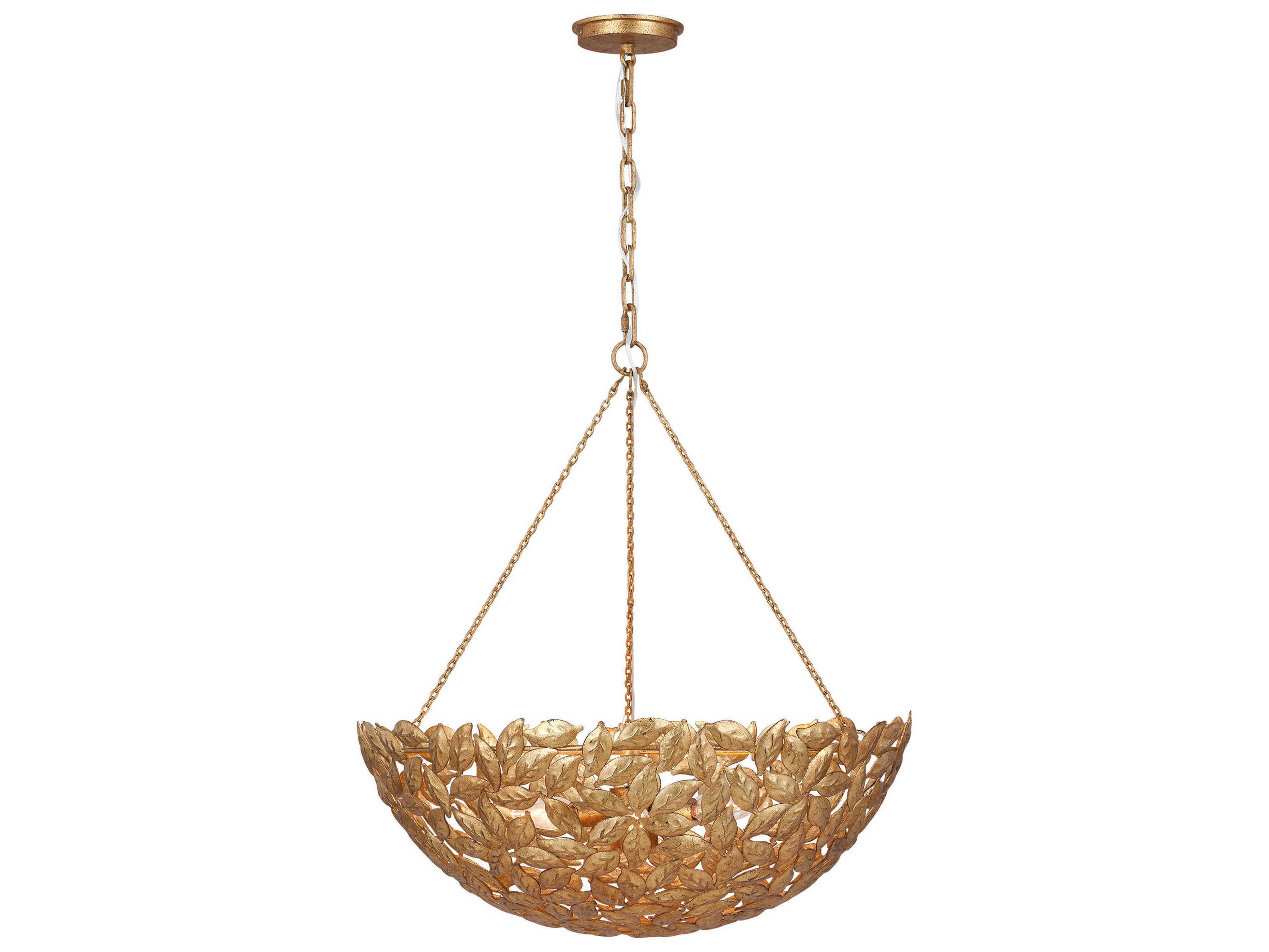 Visual Comfort Studio Kelan 6-Light Antique Gild Gold Bowl Pendant