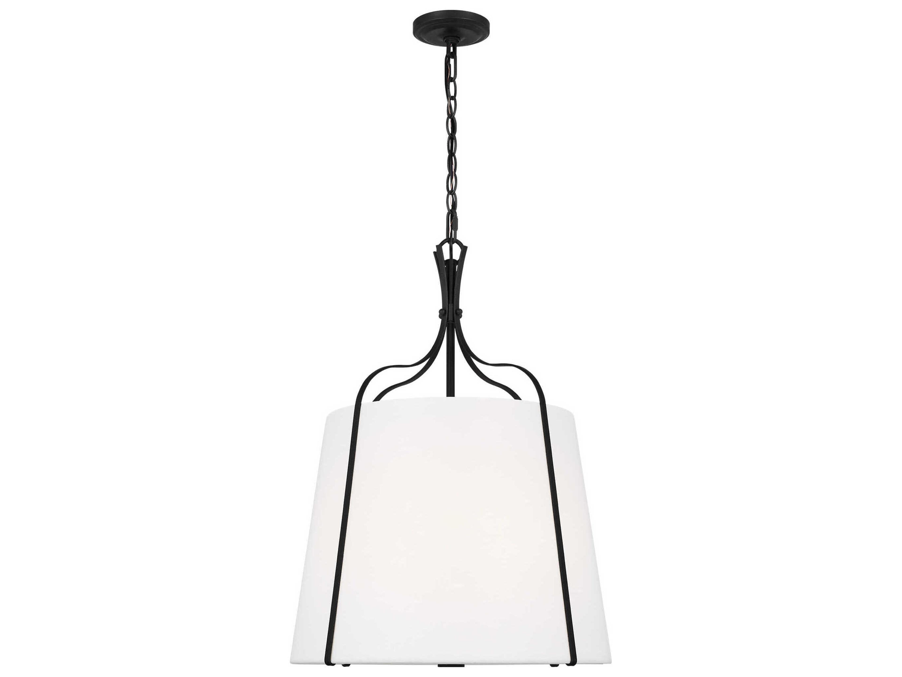 Visual Comfort Studio Leander 3-Light Smith Steel Black Lantern Pendant