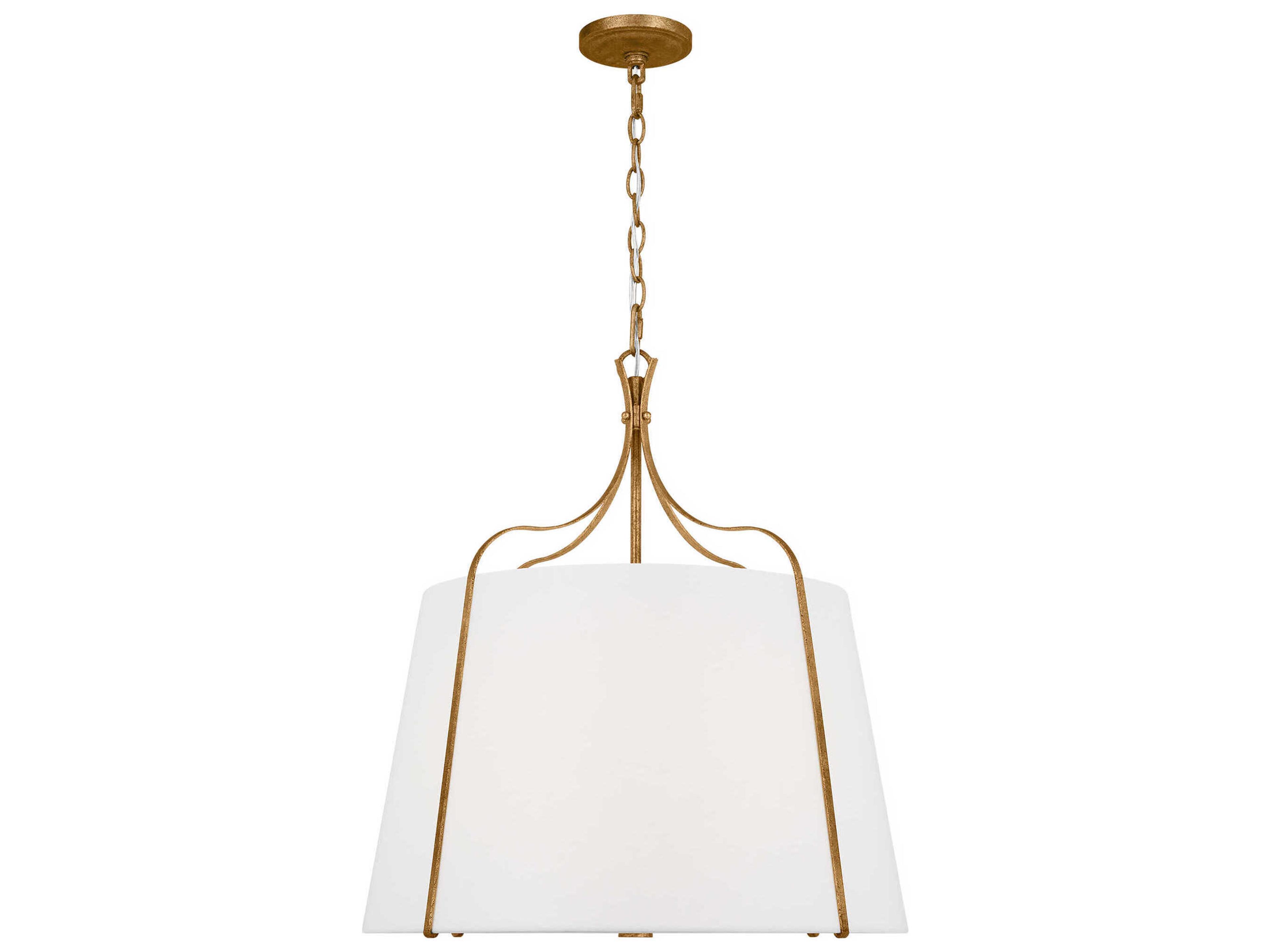 Visual Comfort Studio Leander 4-Light Antique Gild Gold Lantern Pendant