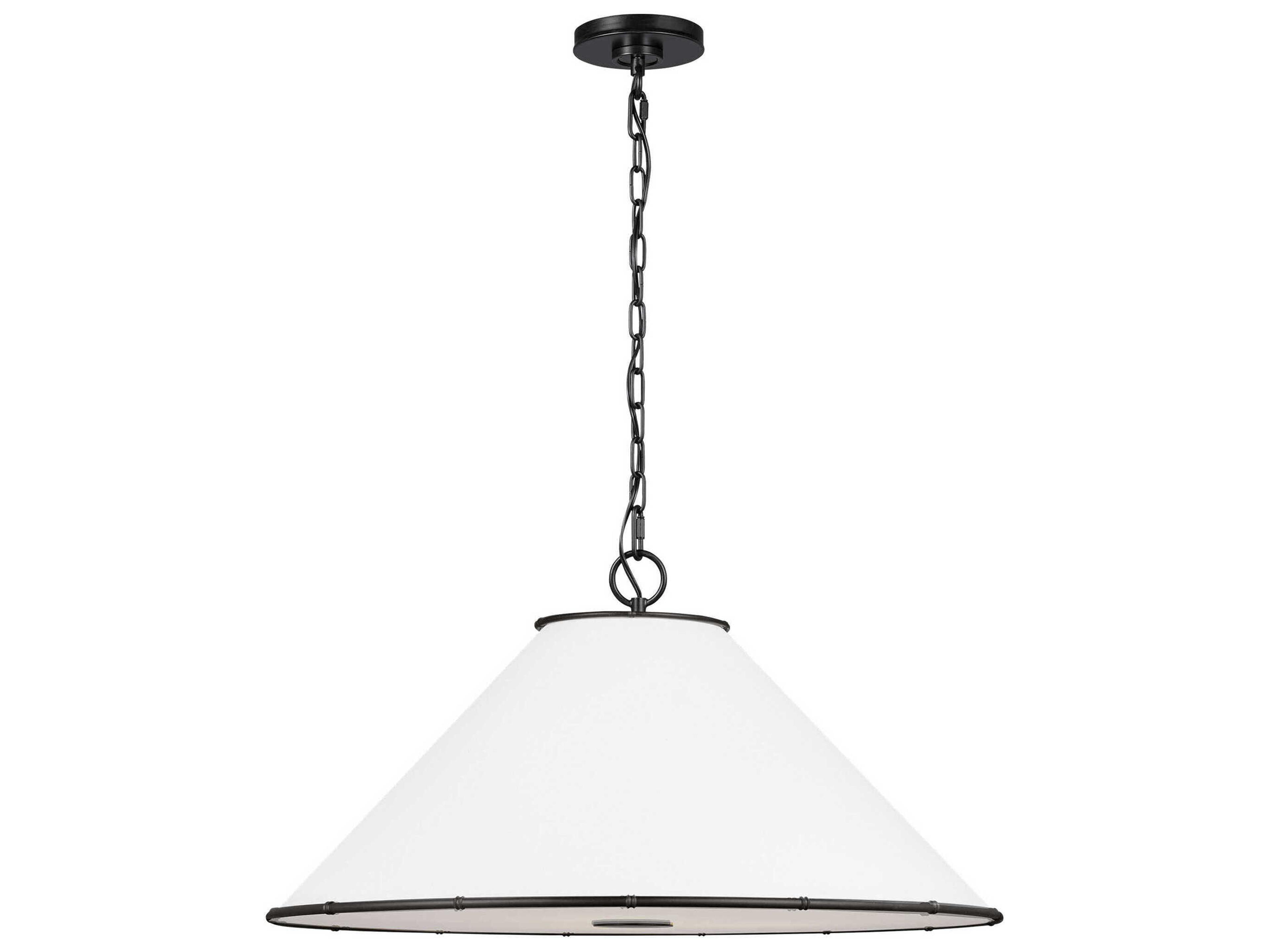 Visual Comfort Studio Aldric 3-Light Aged Iron Black Pendant