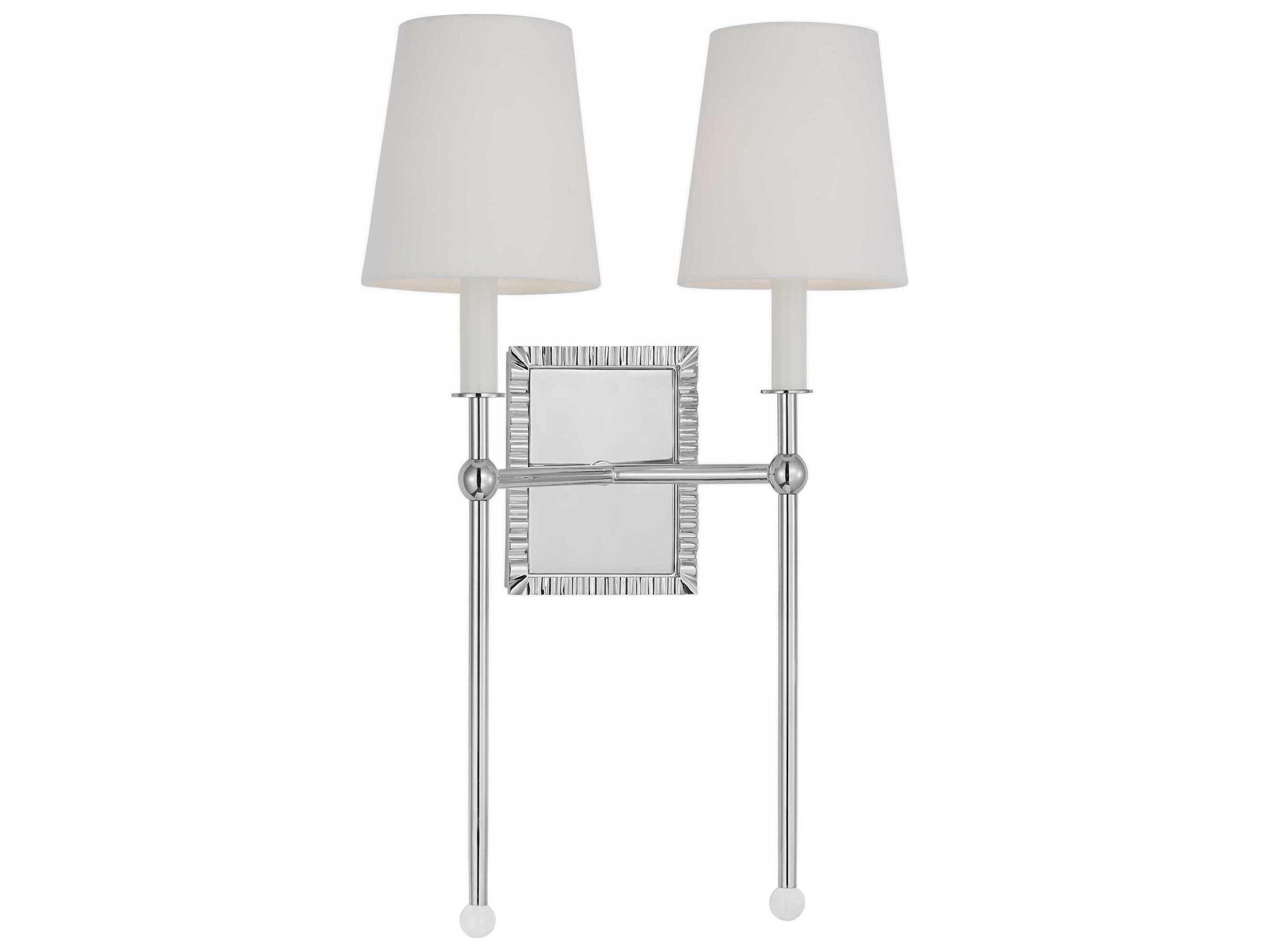 Visual Comfort Studio Baxley 2-Light Polished Nickel Wall Sconce