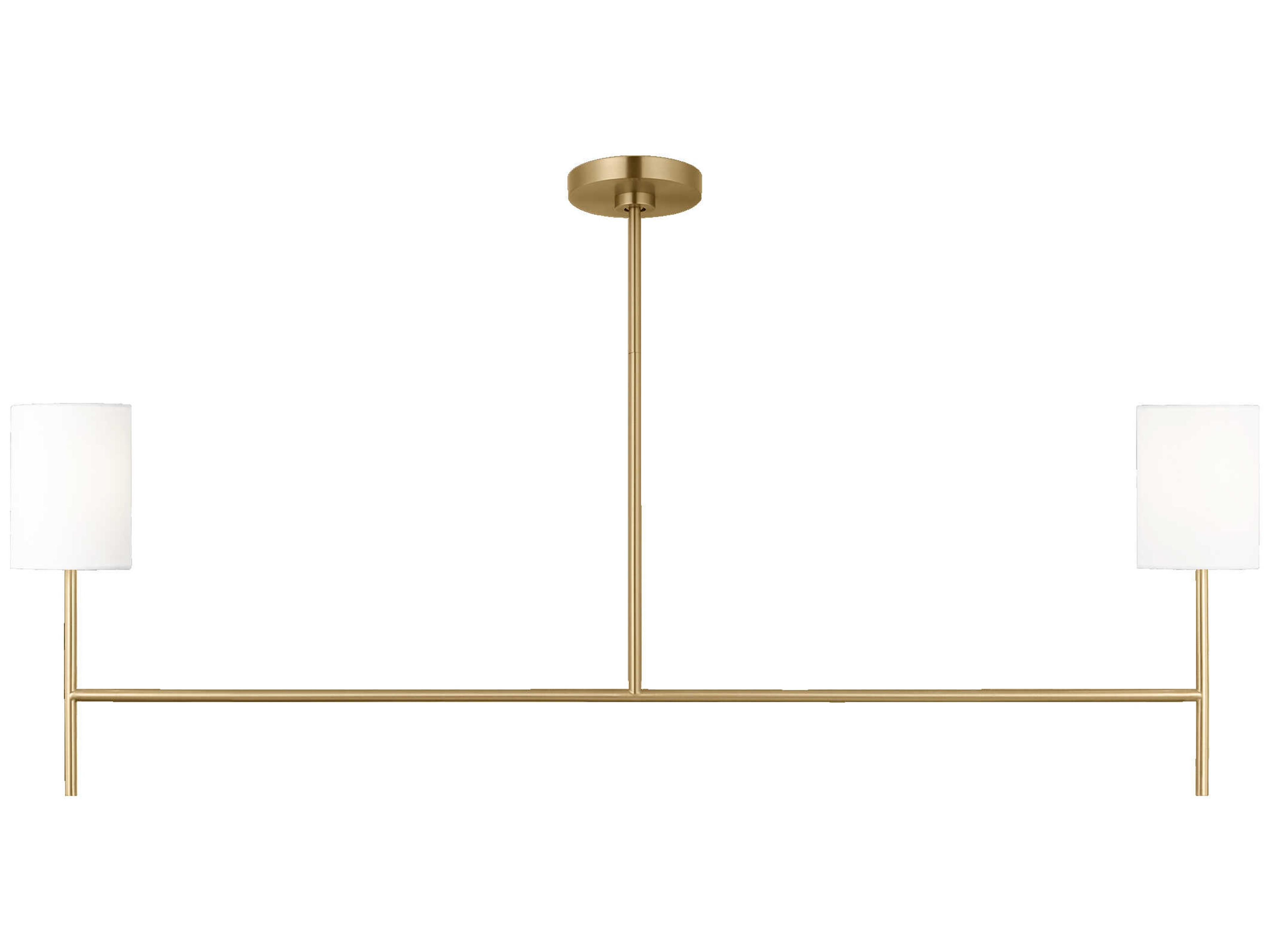 Visual Comfort Studio Key 2-Light Burnished Brass Linear Island Pendant