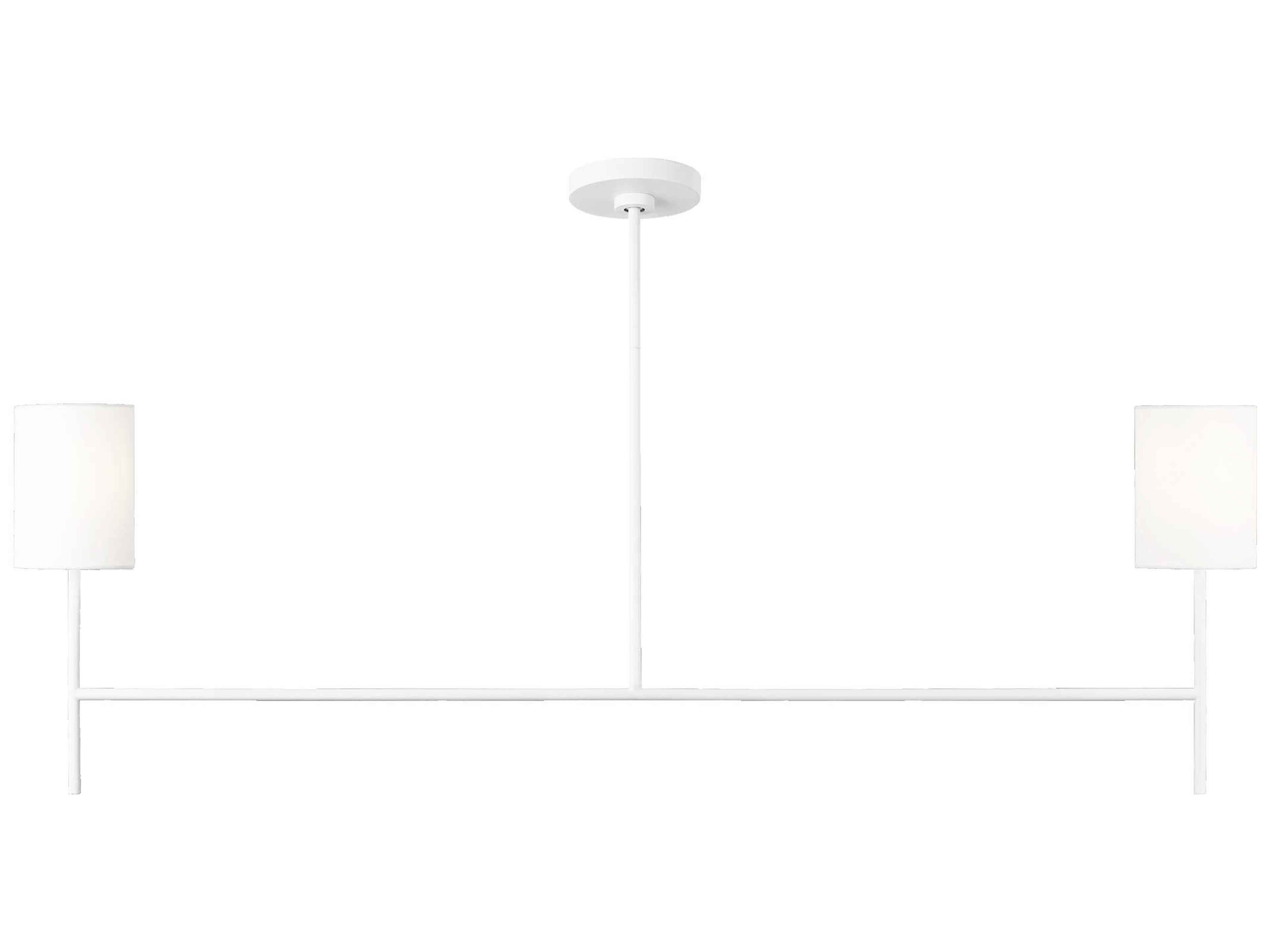 Visual Comfort Studio Key 2-Light Matte White Linear Island Pendant