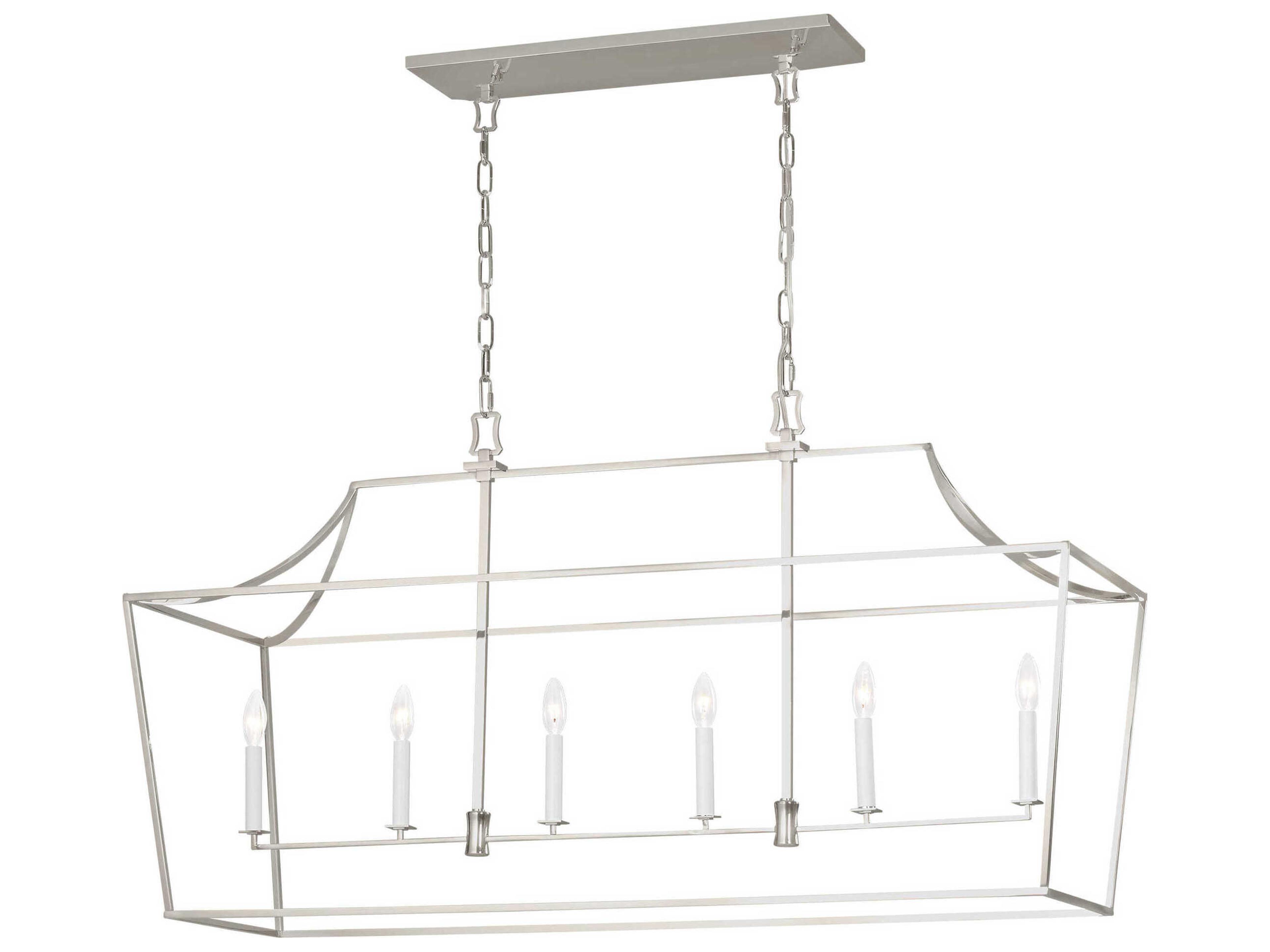 Visual Comfort Studio Southold 6-Light Polished Nickel Lantern Island Pendant
