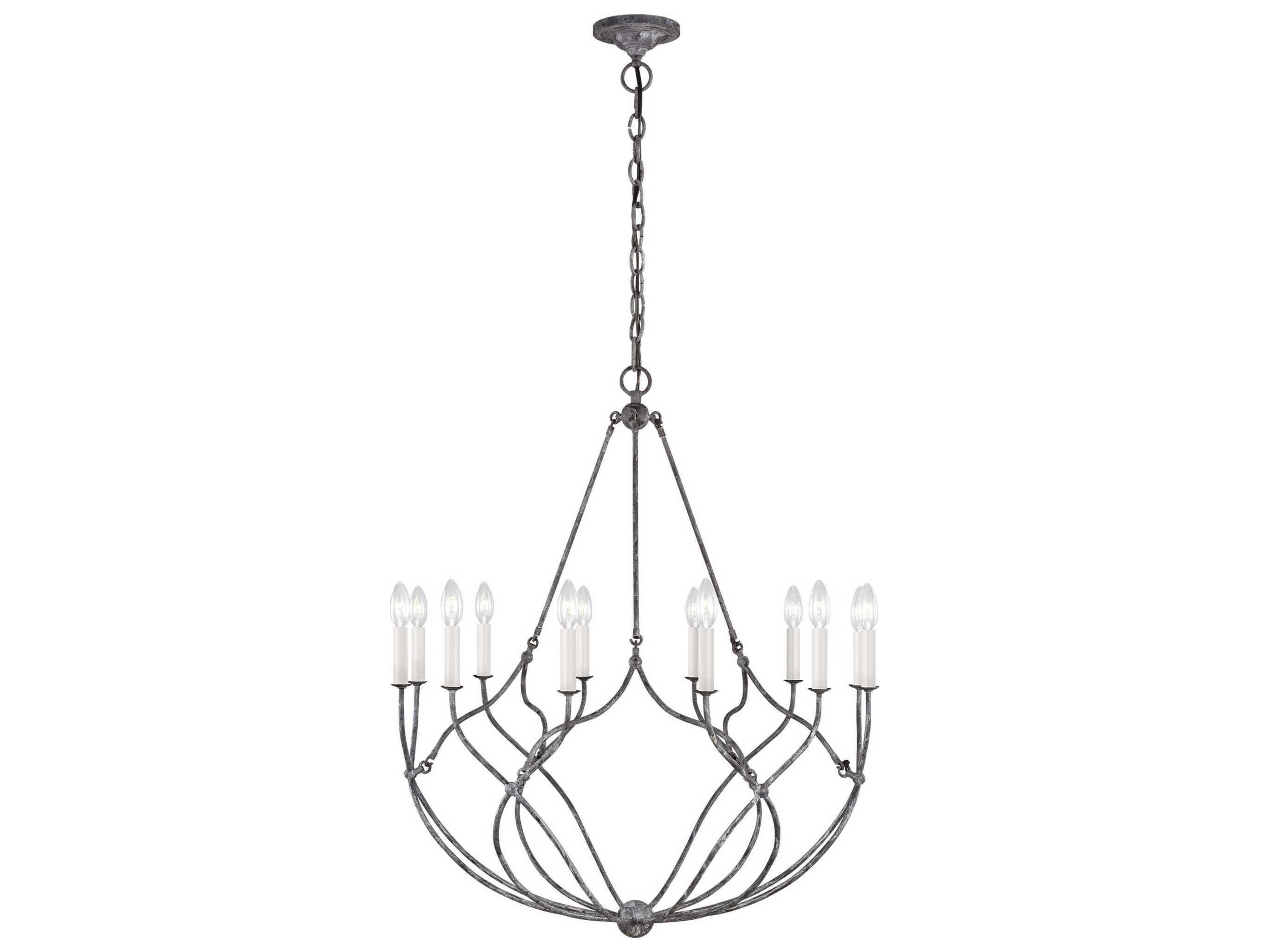 Visual Comfort Studio Richmond 12-Light Weathered Galvanized Gray Chandelier