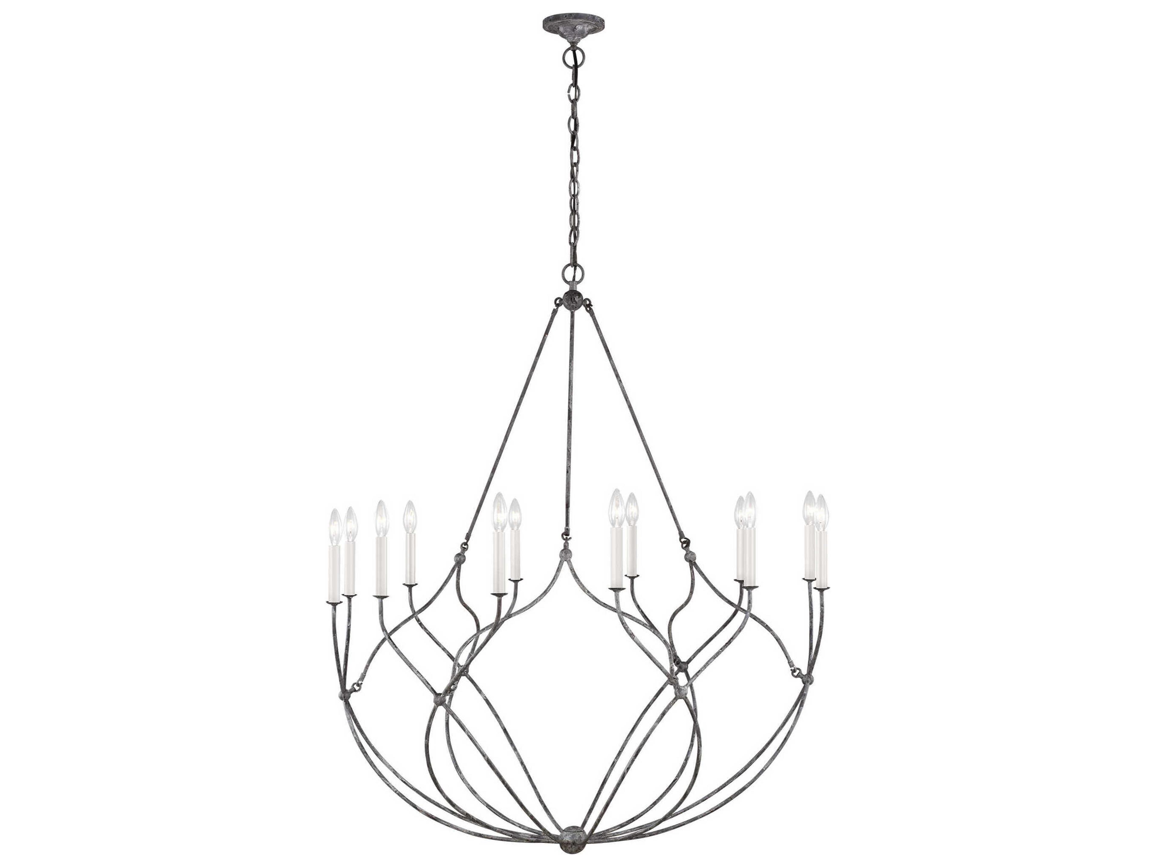Visual Comfort Studio Richmond 12-Light Weathered Galvanized Gray Chandelier