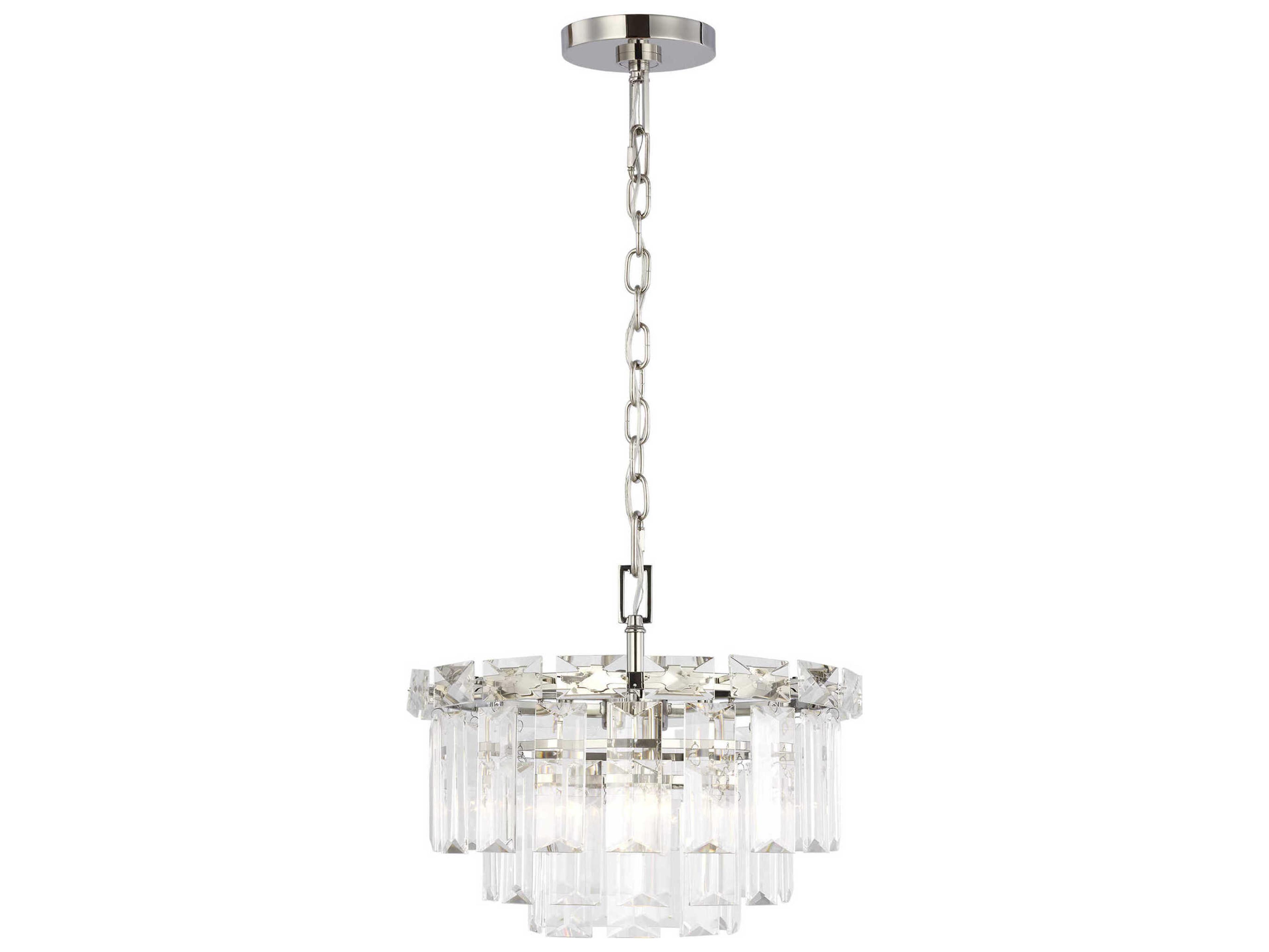 Visual Comfort Studio Arden 4-Light Polished Nickel Tiered Chandelier