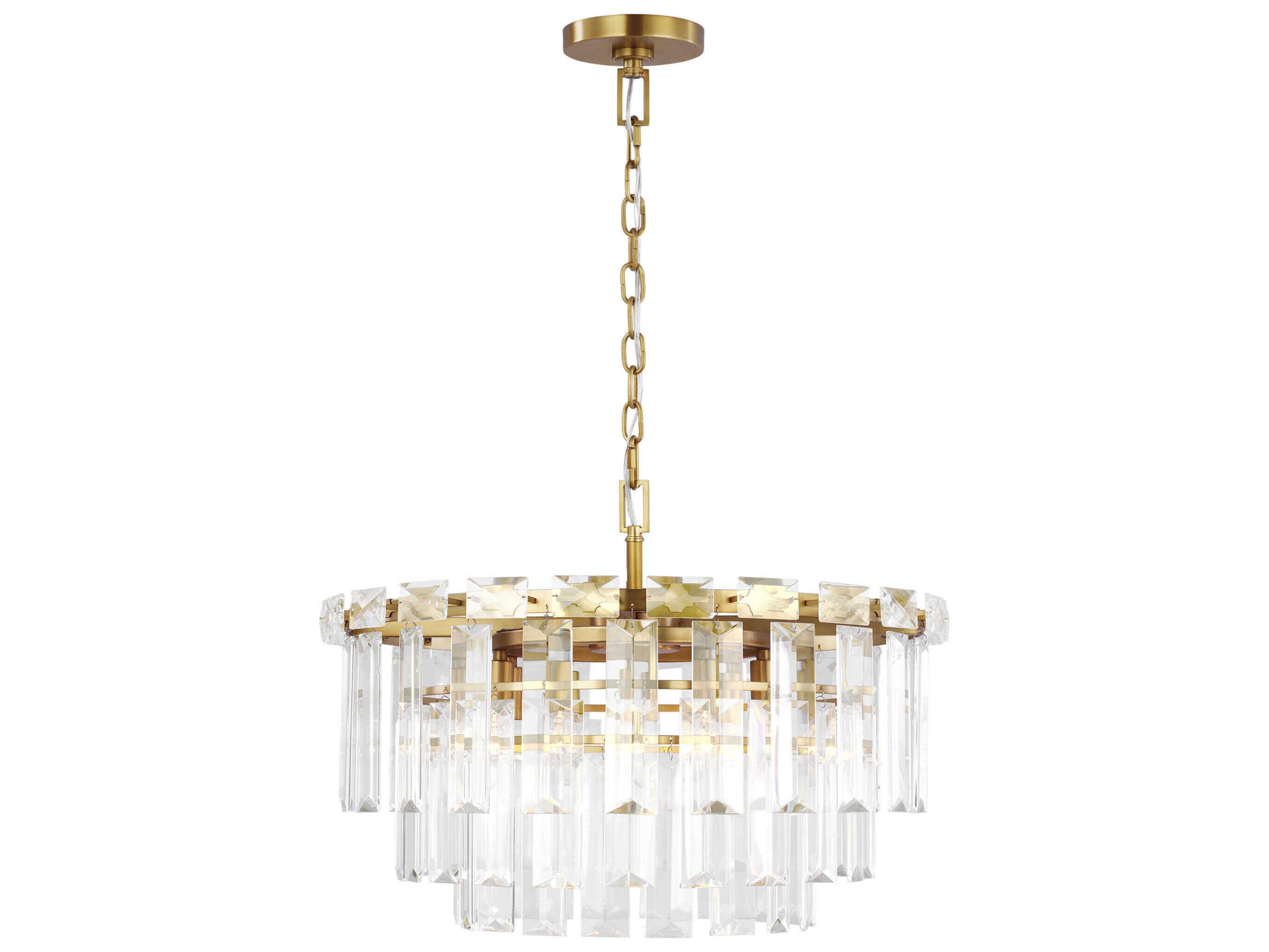 Visual Comfort Studio Arden 10-Light Burnished Brass Tiered Chandelier