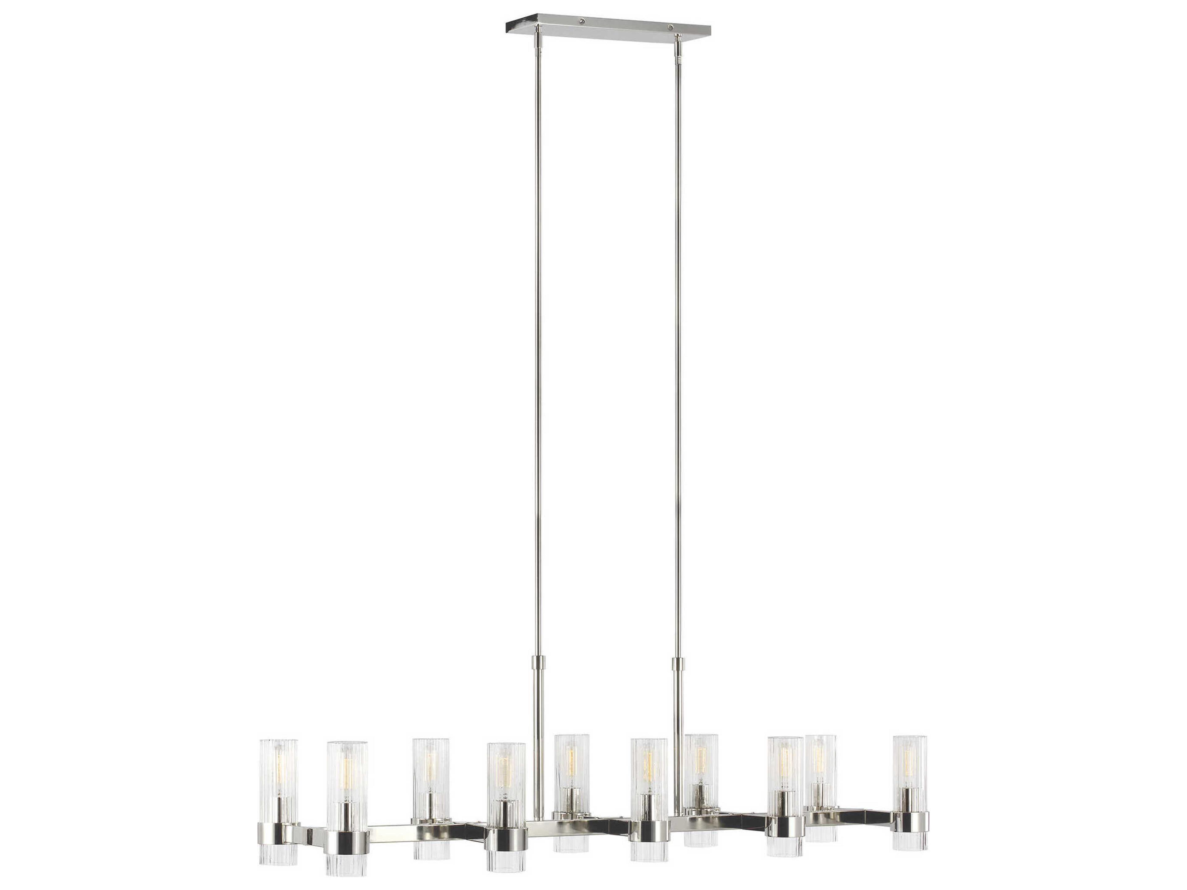 Visual Comfort Studio Geneva 10-Light Polished Nickel Cylinder Island Pendant
