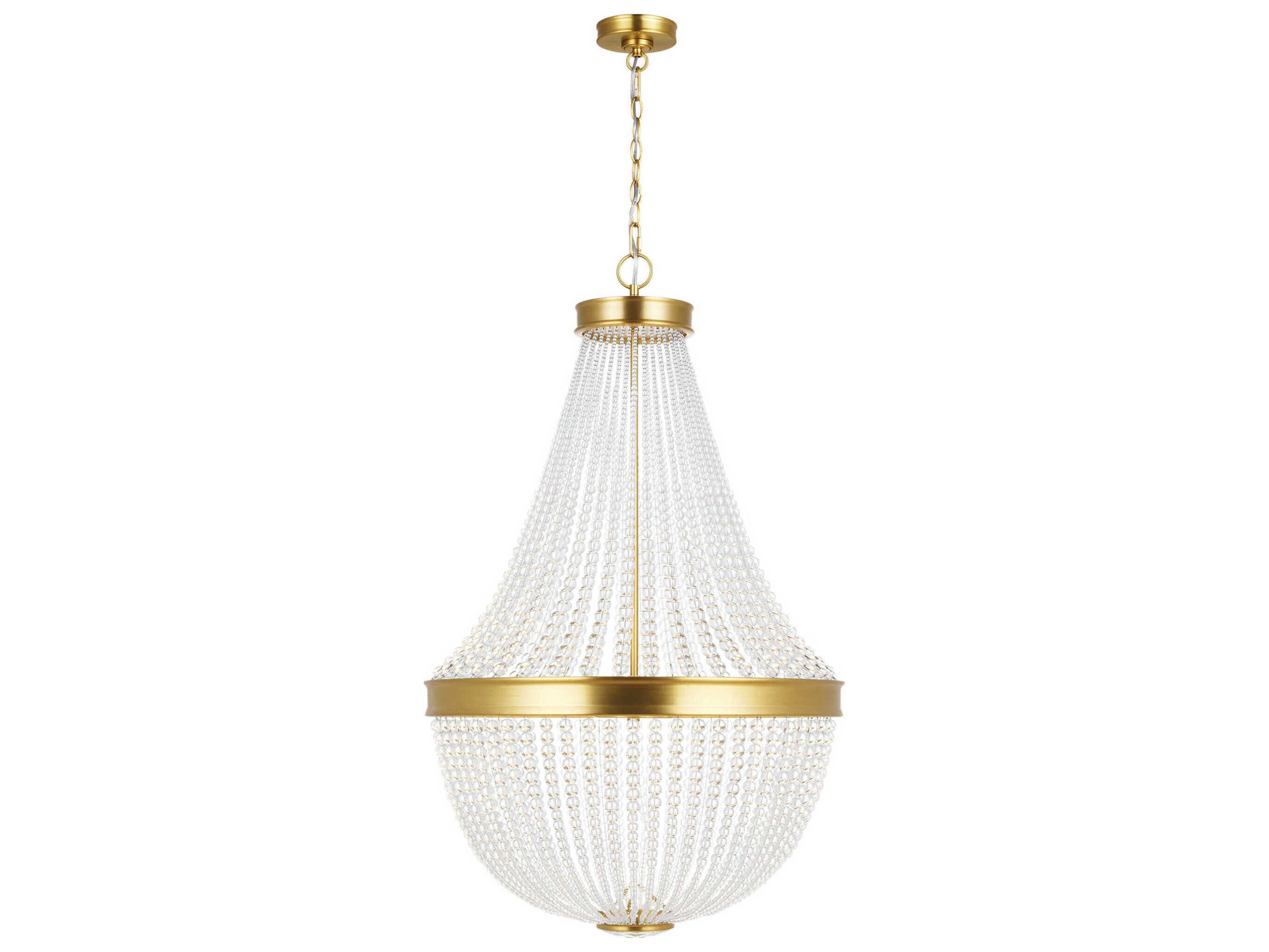 Visual Comfort Studio Summerhill 12-Light Burnished Brass Empire Chandelier