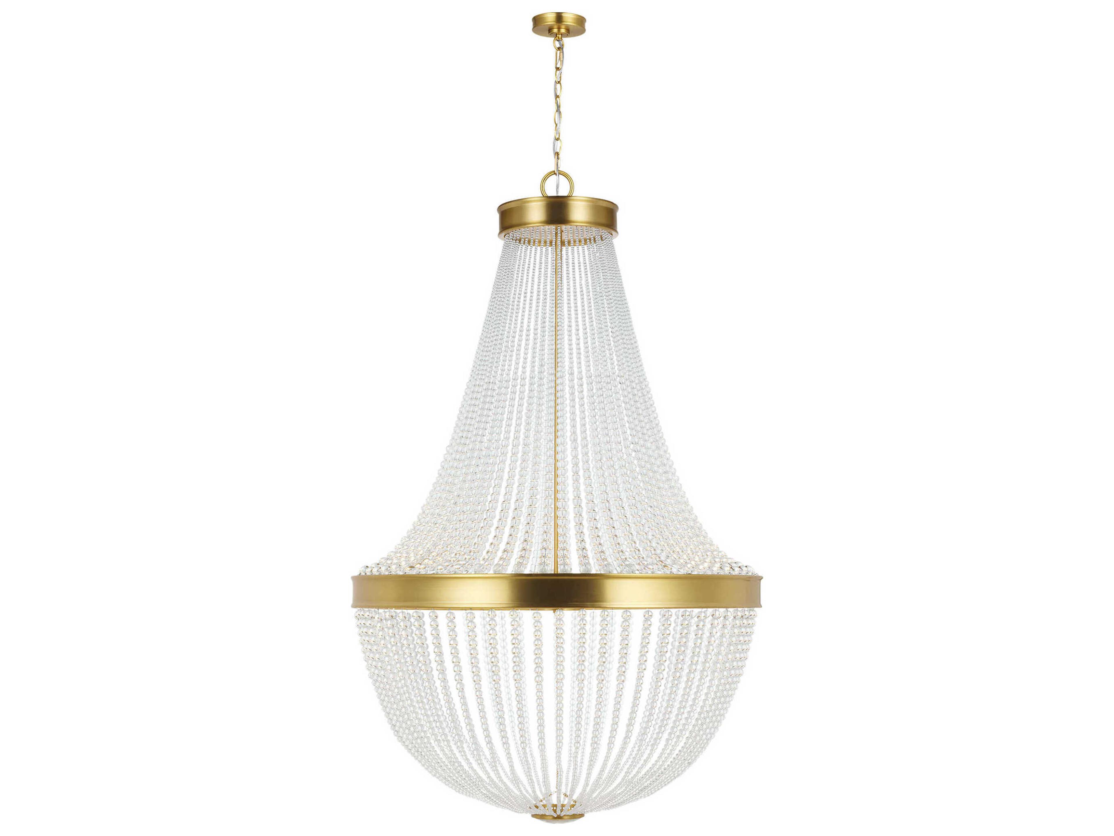 Visual Comfort Studio Summerhill 12-Light Burnished Brass Empire Chandelier