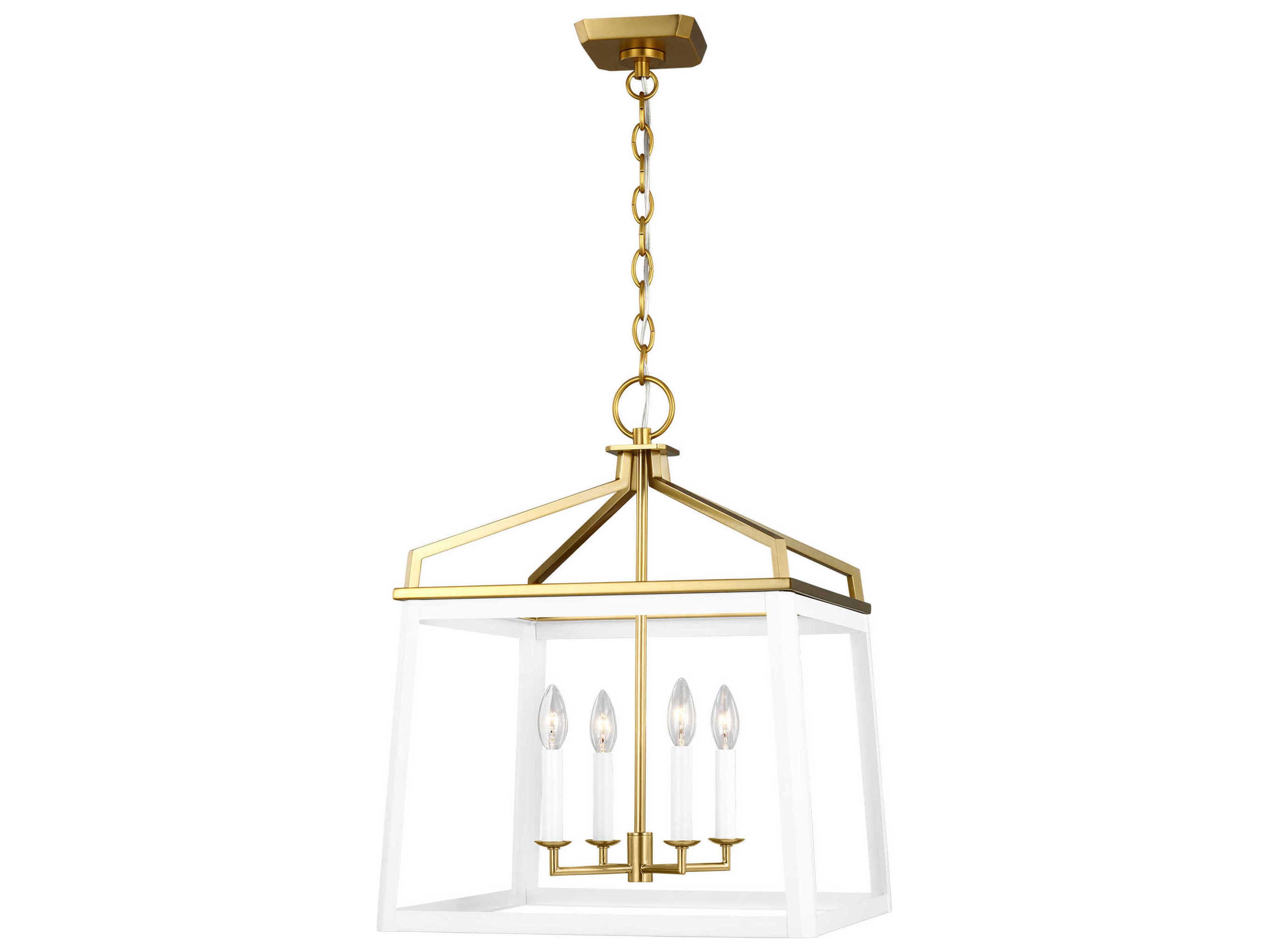 Visual Comfort Studio Carlow 4-Light Matte White Lantern Chandelier