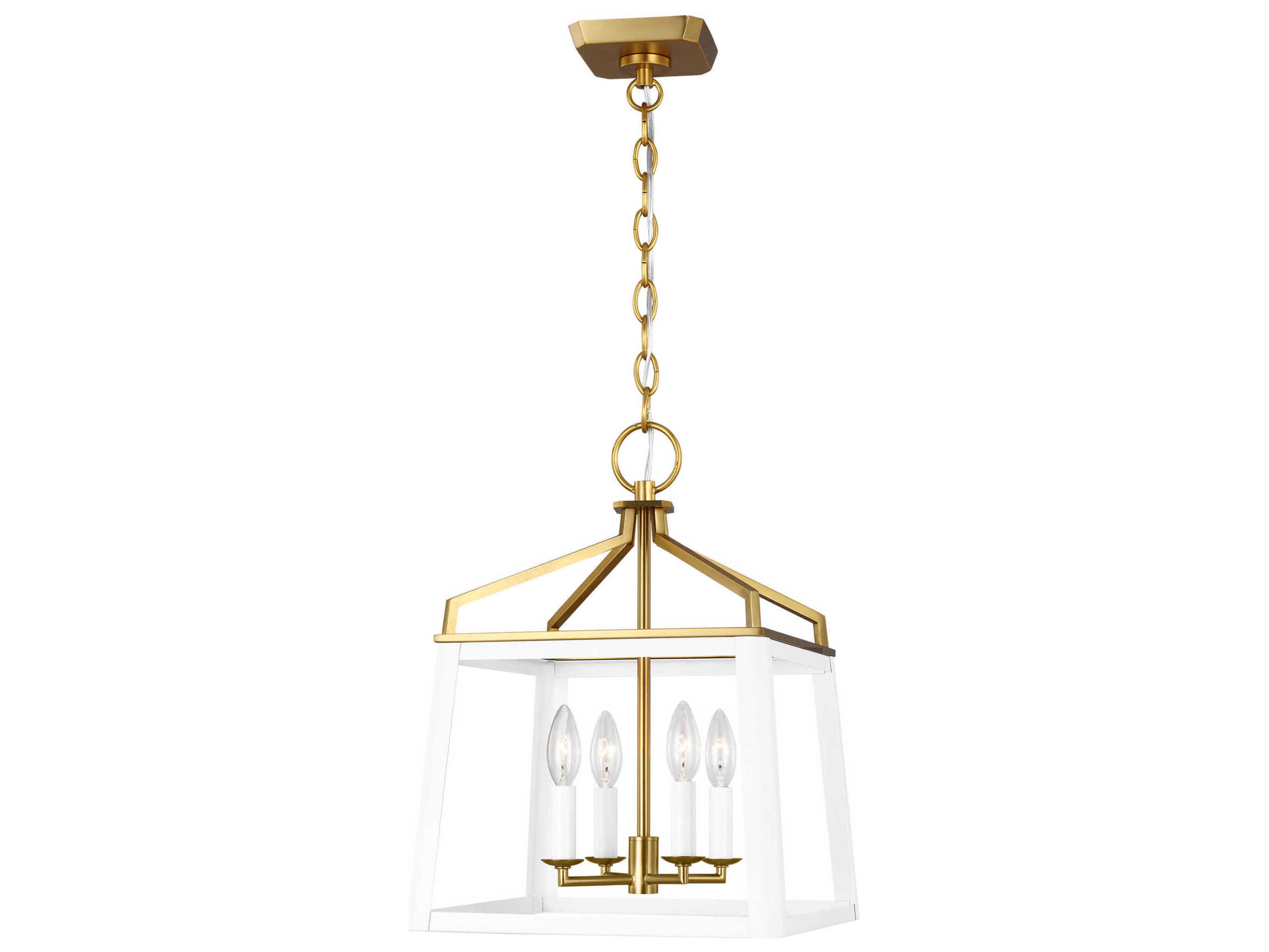 Visual Comfort Studio Carlow 4-Light Matte White Lantern Chandelier