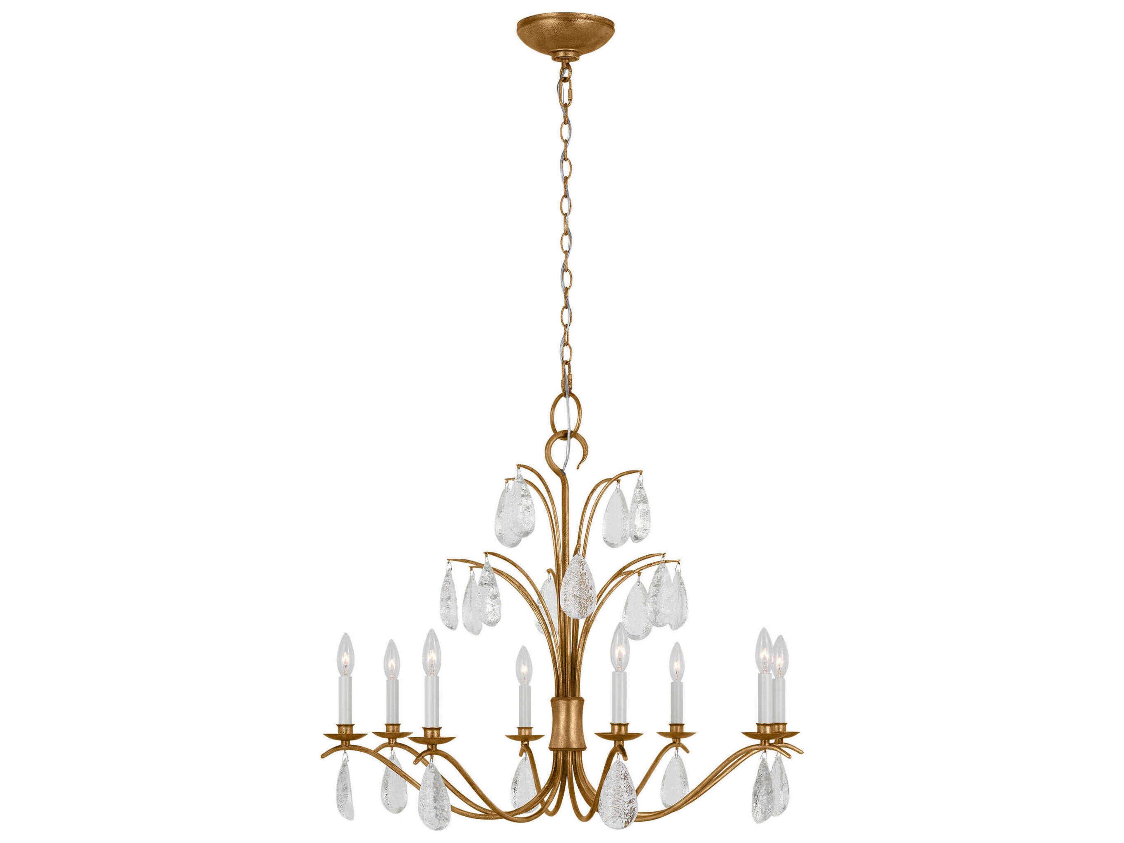 Visual Comfort Studio Shannon 8-Light Antique Gild Gold Traditional Candelabra Chandelier