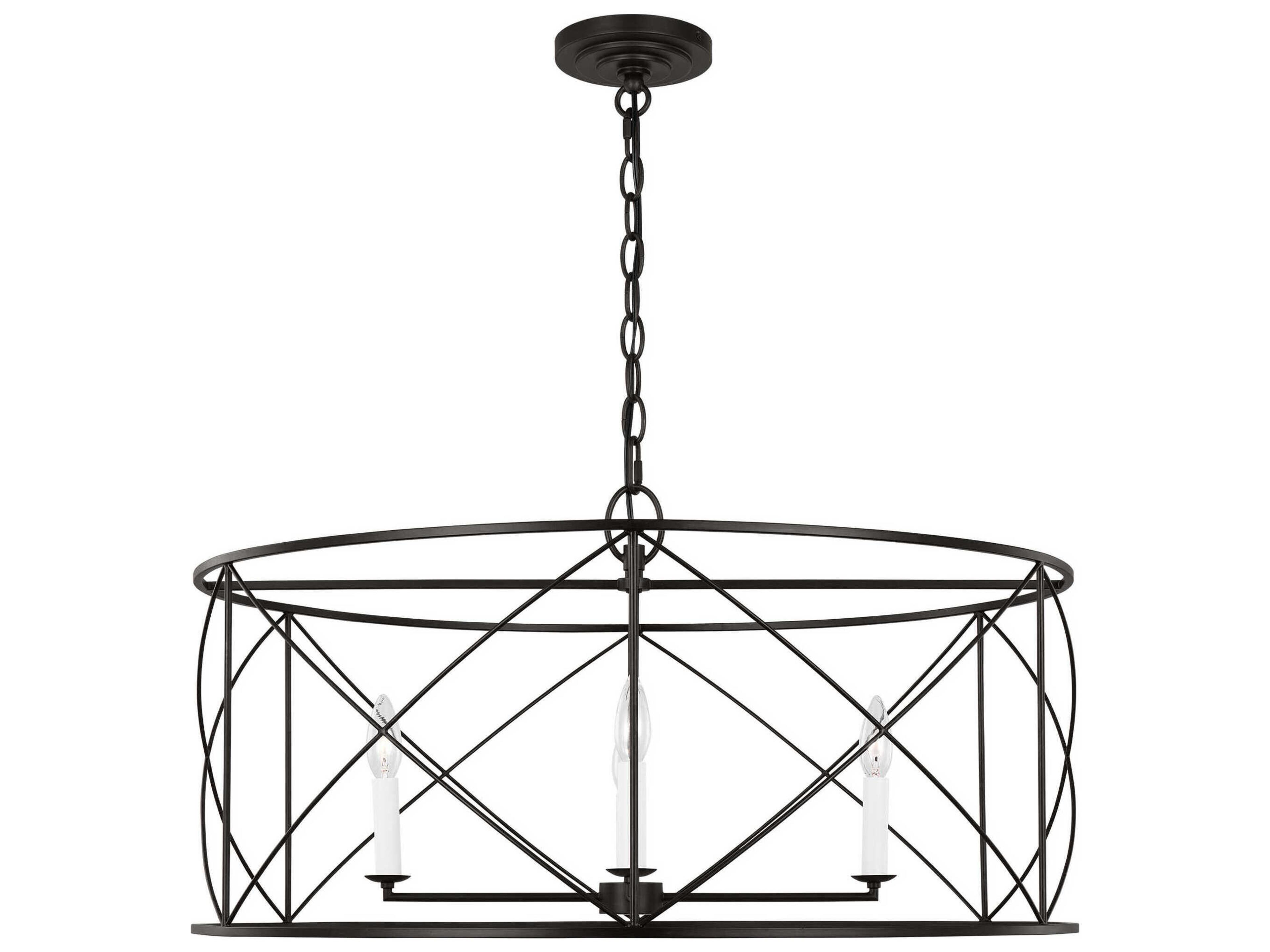 Visual Comfort Studio Beatrix 4-Light Aged Iron Black Candelabra Chandelier