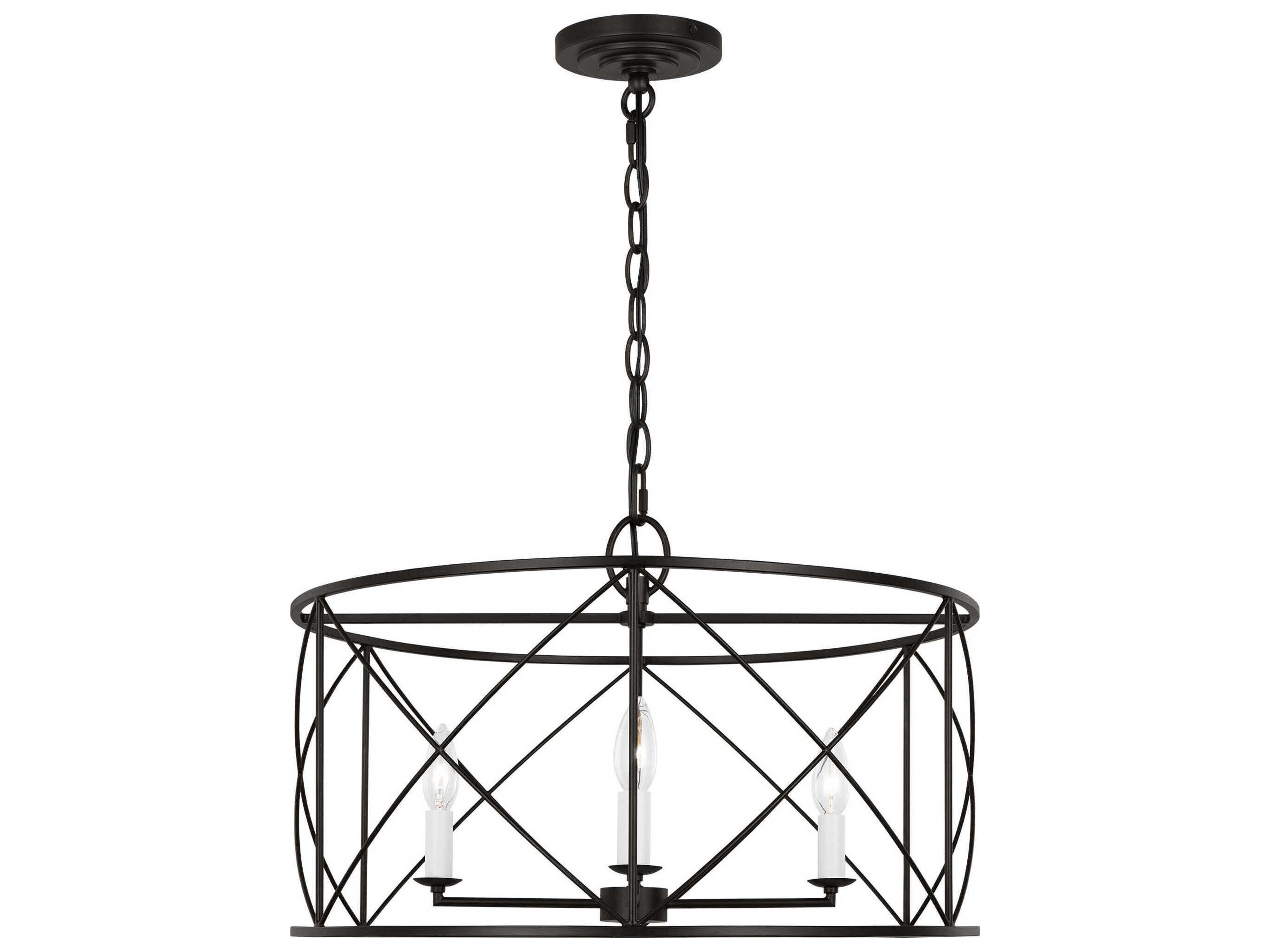 Visual Comfort Studio Beatrix 4-Light Aged Iron Black Candelabra Chandelier