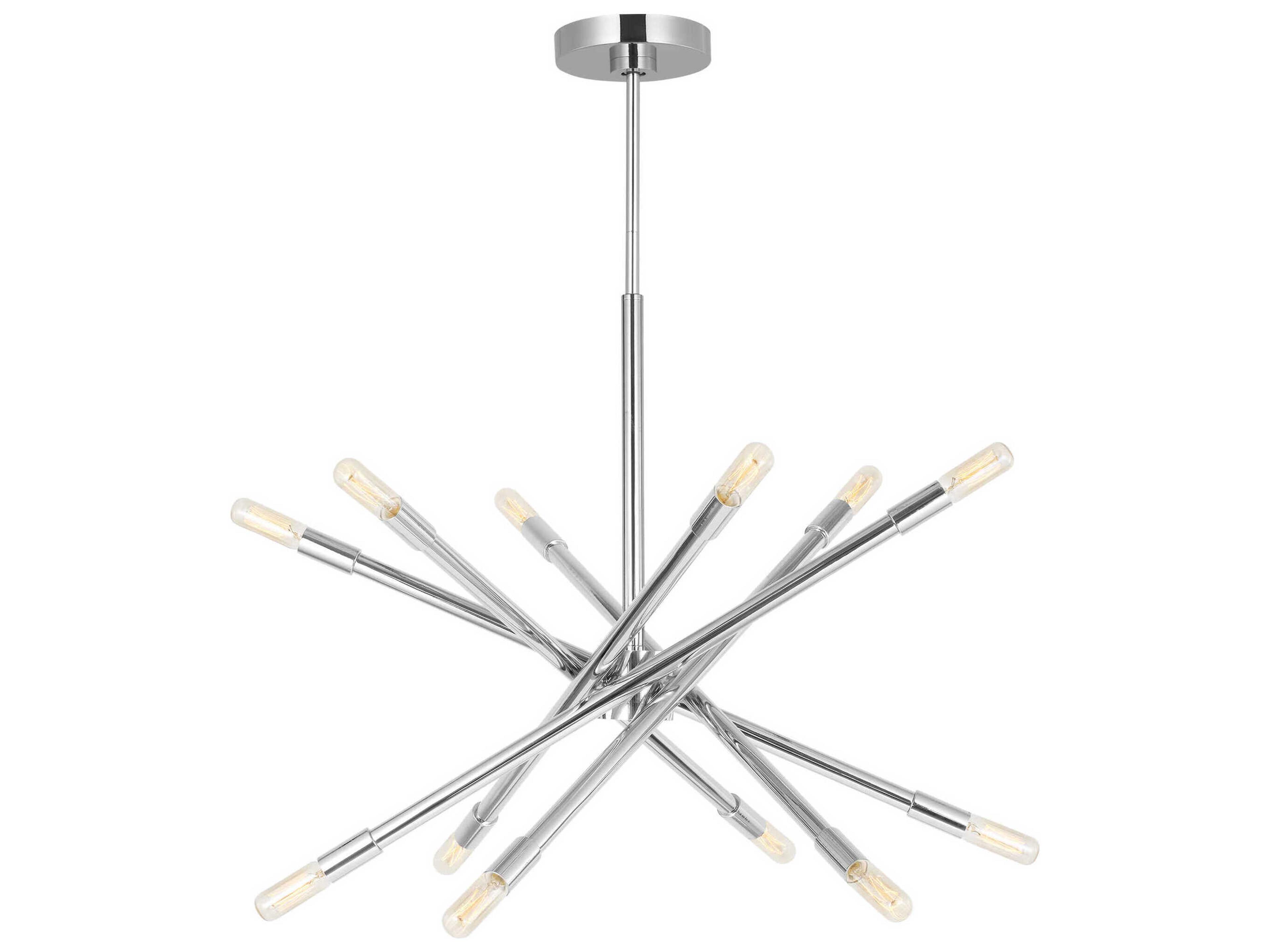 Visual Comfort Studio Eastyn 12-Light Polished Nickel Sputnik Chandelier