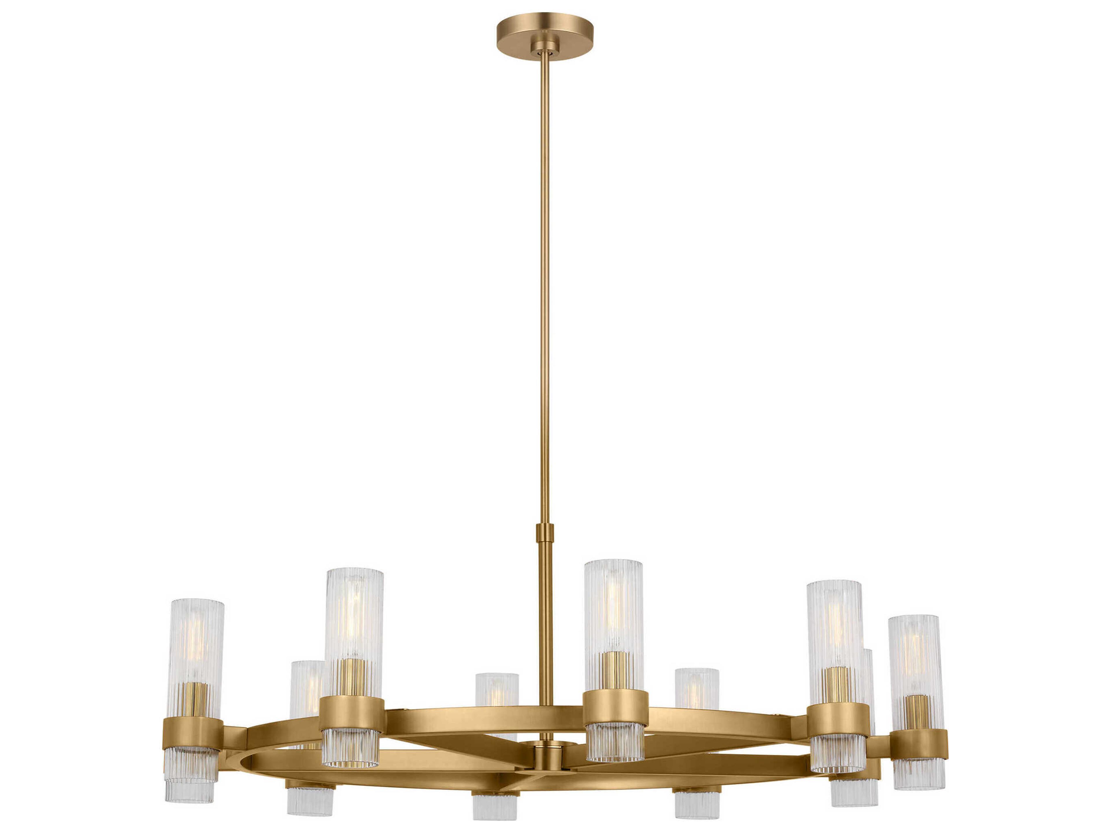 Visual Comfort Studio Geneva 8-Light Burnished Brass Cylinder Chandelier