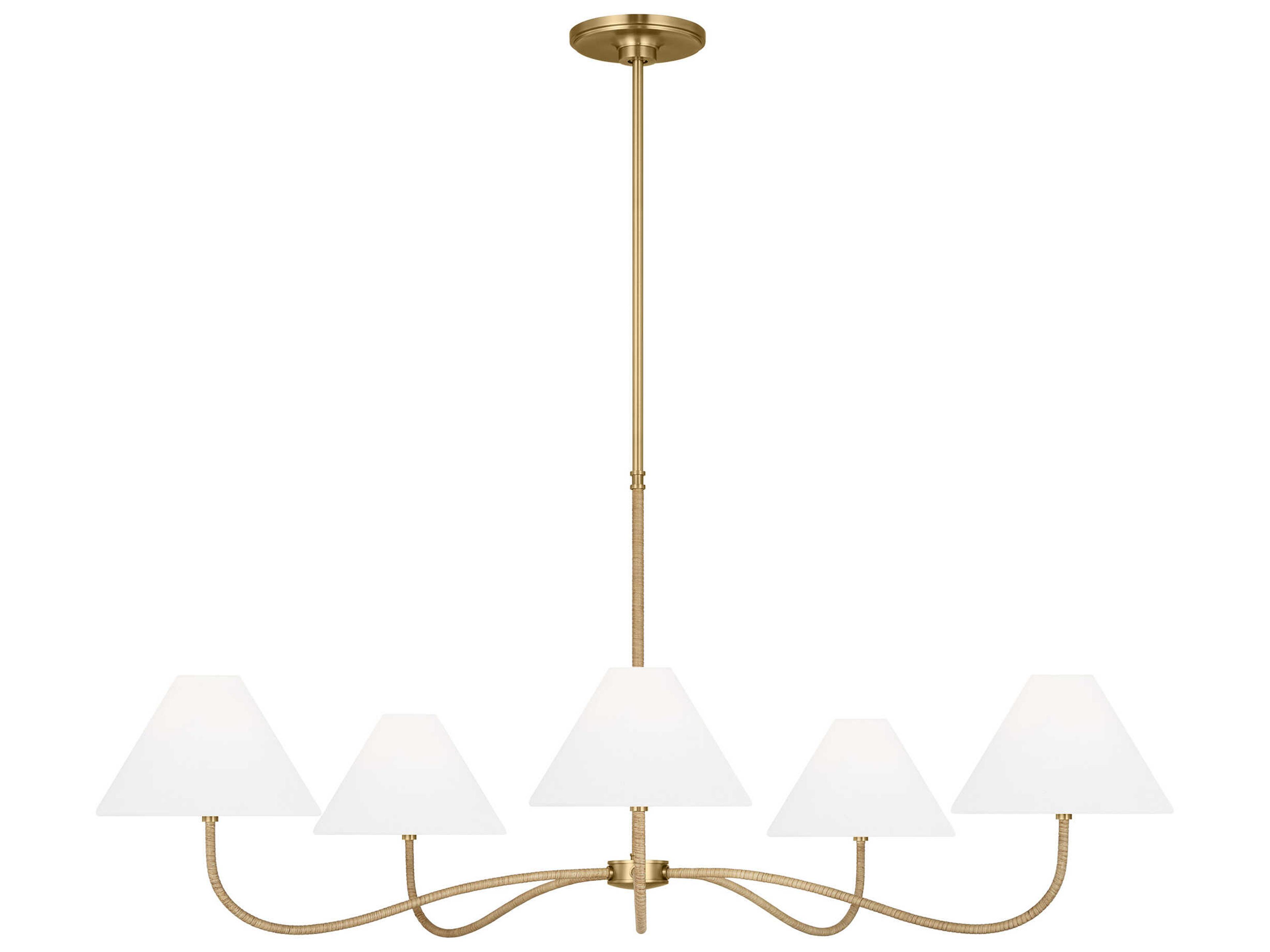 Visual Comfort Studio Laguna 5-Light Burnished Brass Empire Chandelier