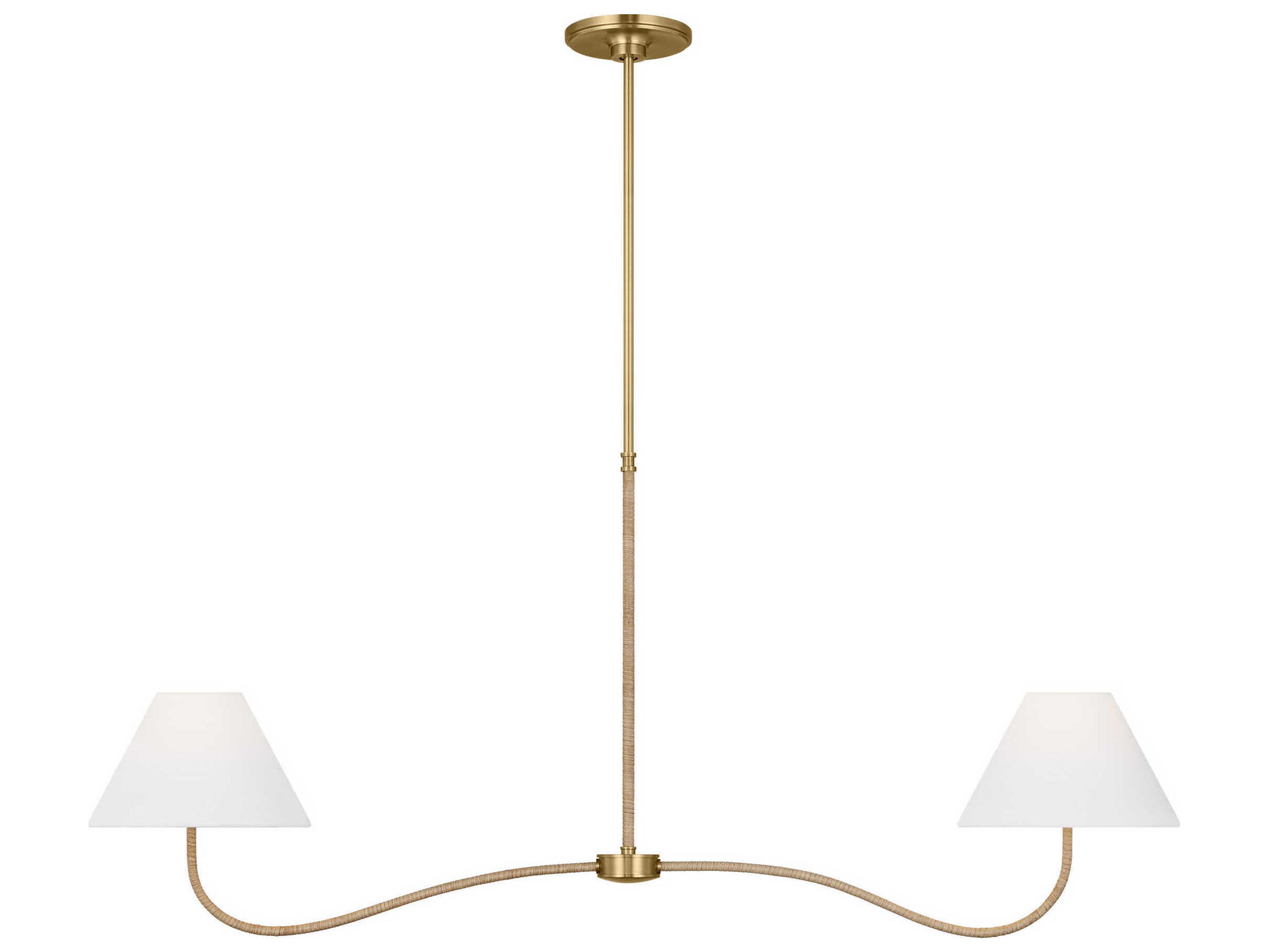 Visual Comfort Studio Laguna 2-Light Burnished Brass Empire Linear Island Pendant
