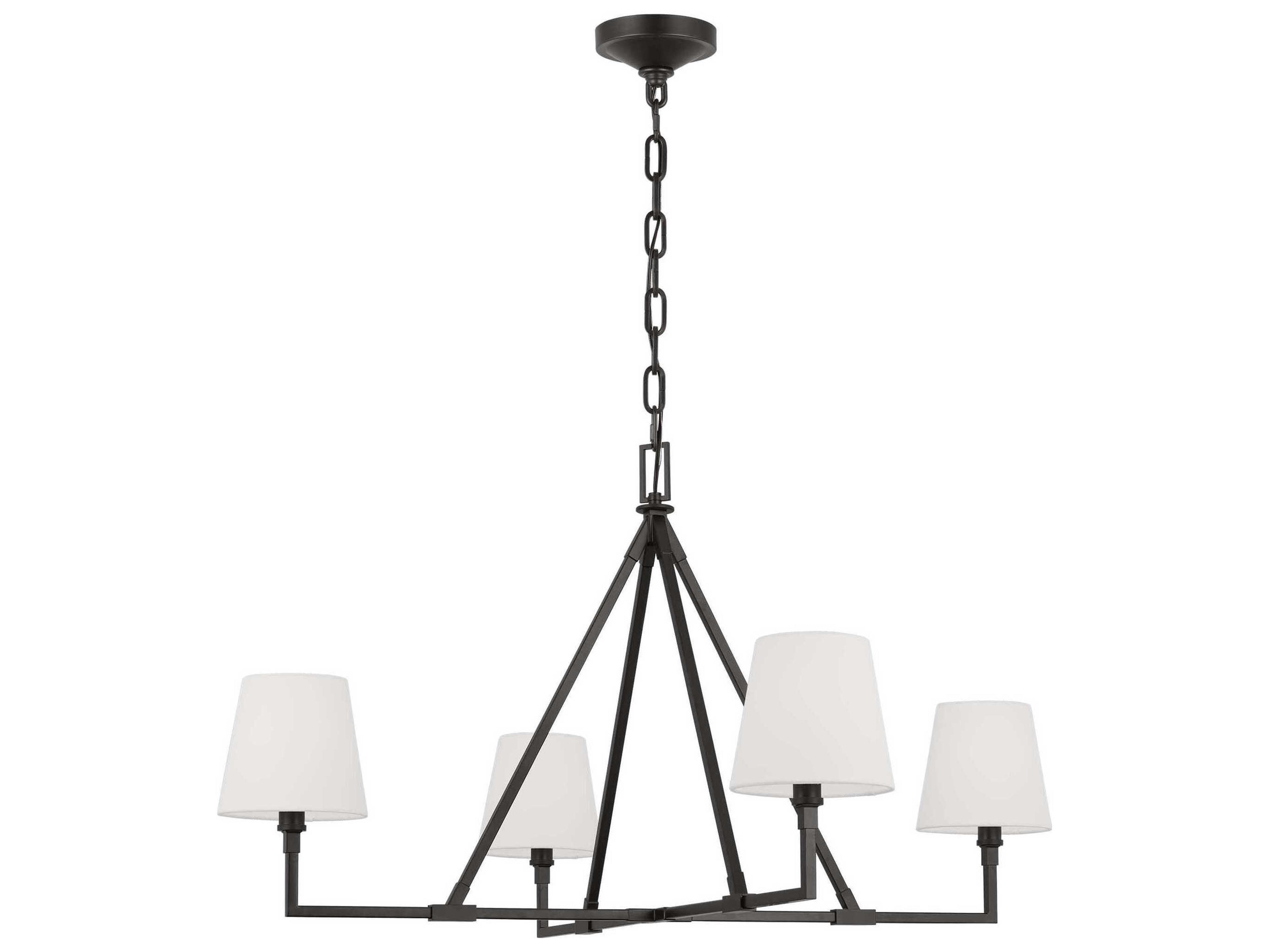 Visual Comfort Studio Perth 4-Light Aged Iron Black Chandelier