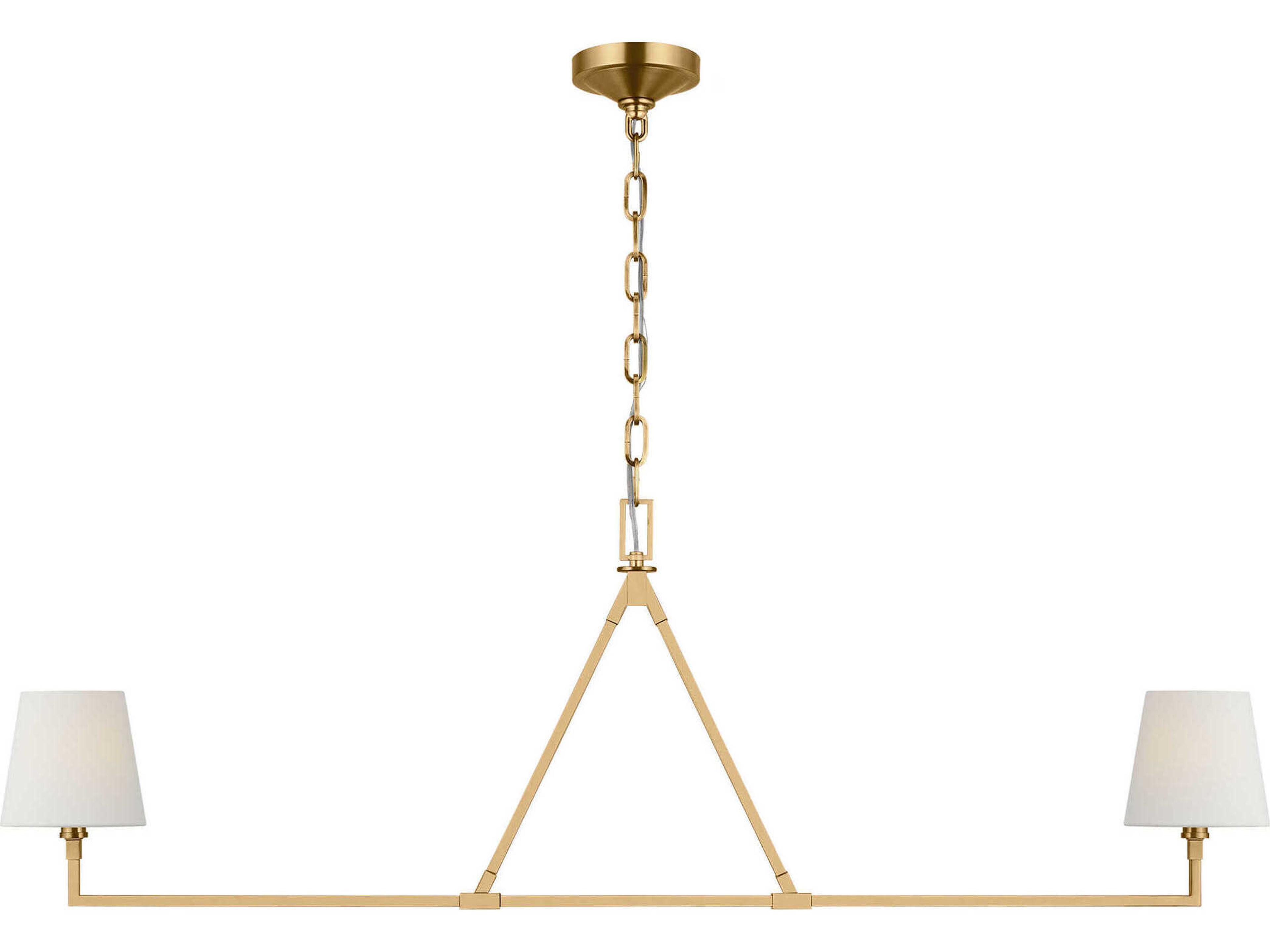 Visual Comfort Studio Perth 2-Light Burnished Brass Linear Island Pendant