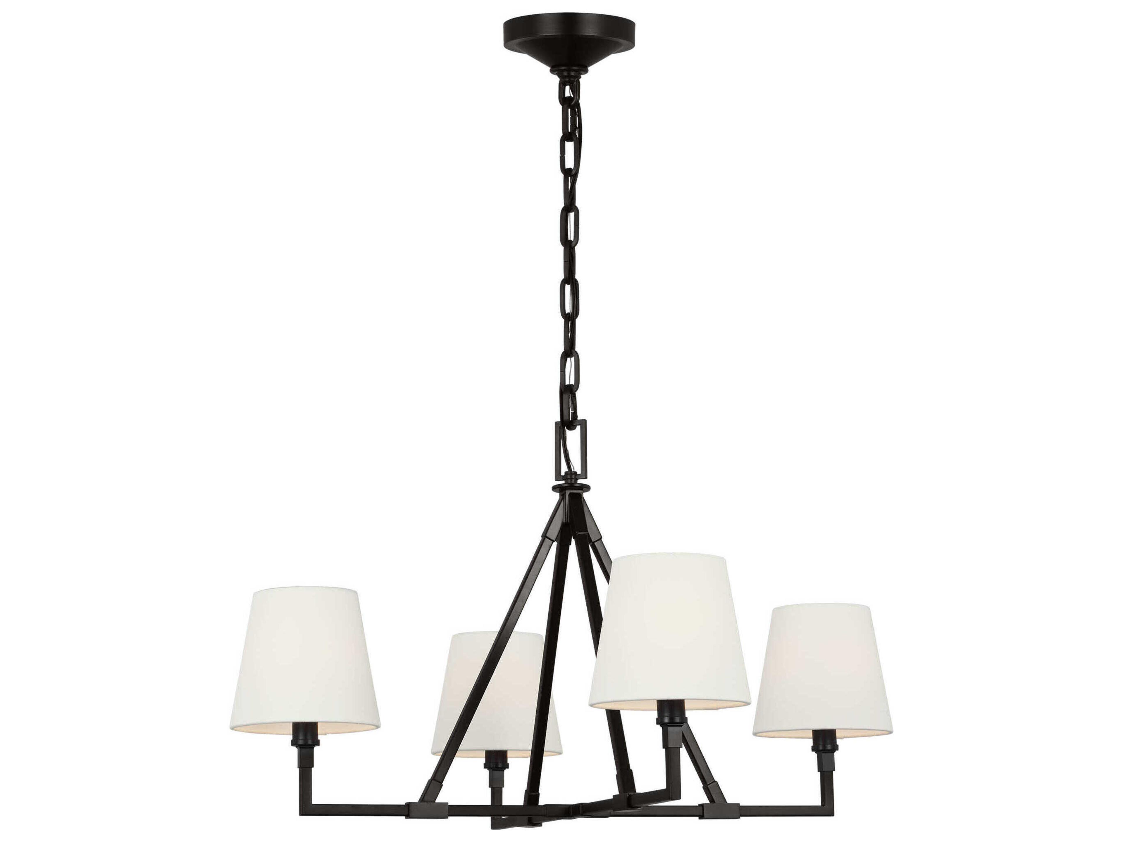 Visual Comfort Studio Perth 4-Light Aged Iron Black Chandelier