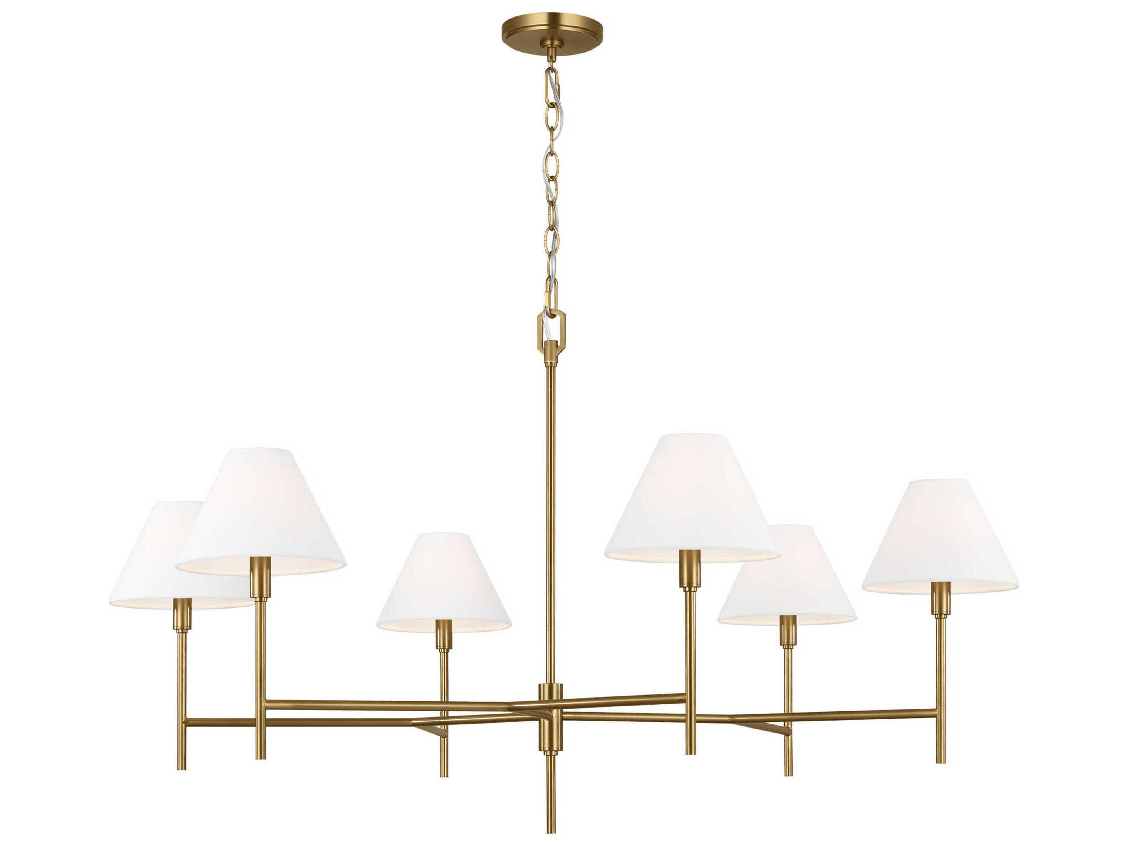 Visual Comfort Studio Ridgewood 6-Light Burnished Brass Candelabra Chandelier