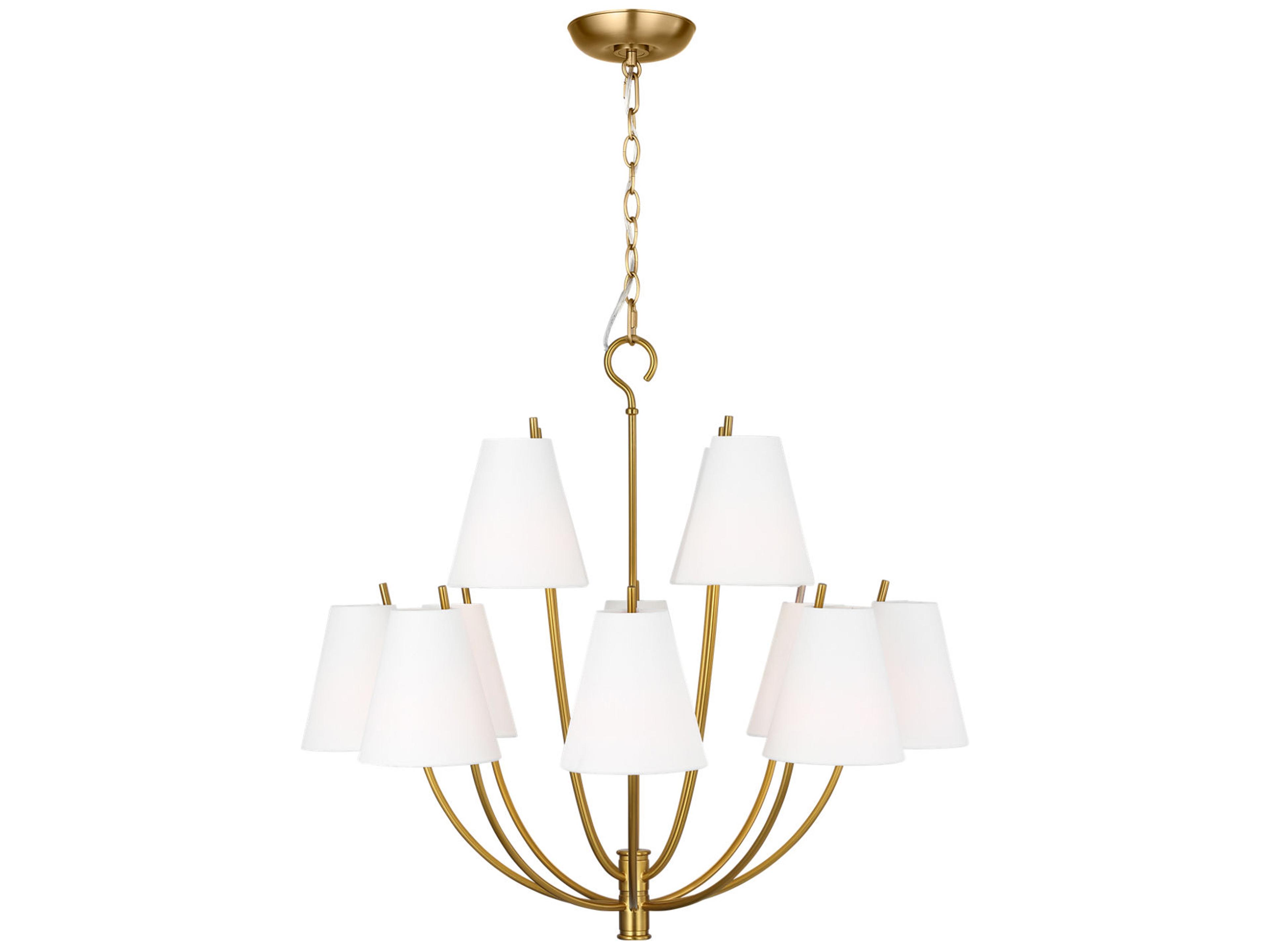 Visual Comfort Studio Marina 12-Light Burnished Brass Empire Chandelier