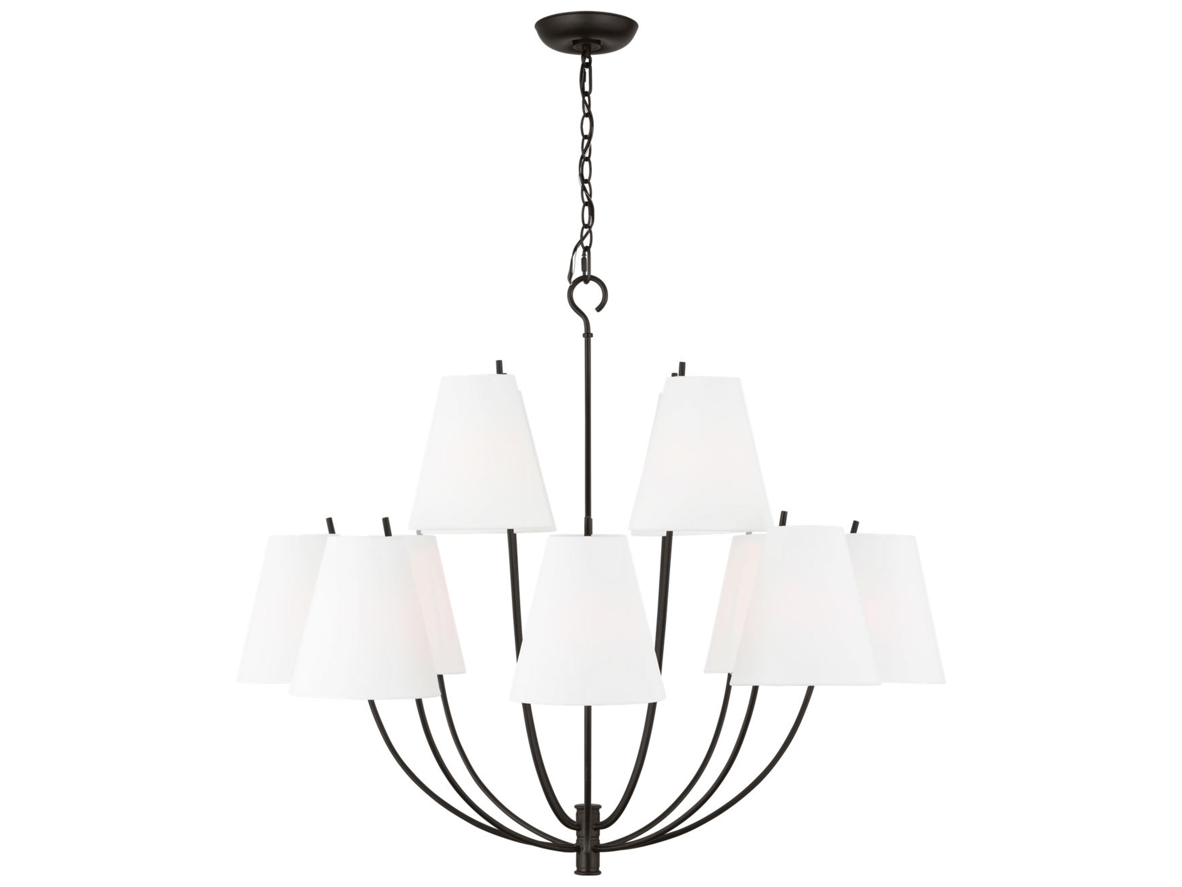 Visual Comfort Studio Marina 12-Light Aged Iron Black Empire Chandelier