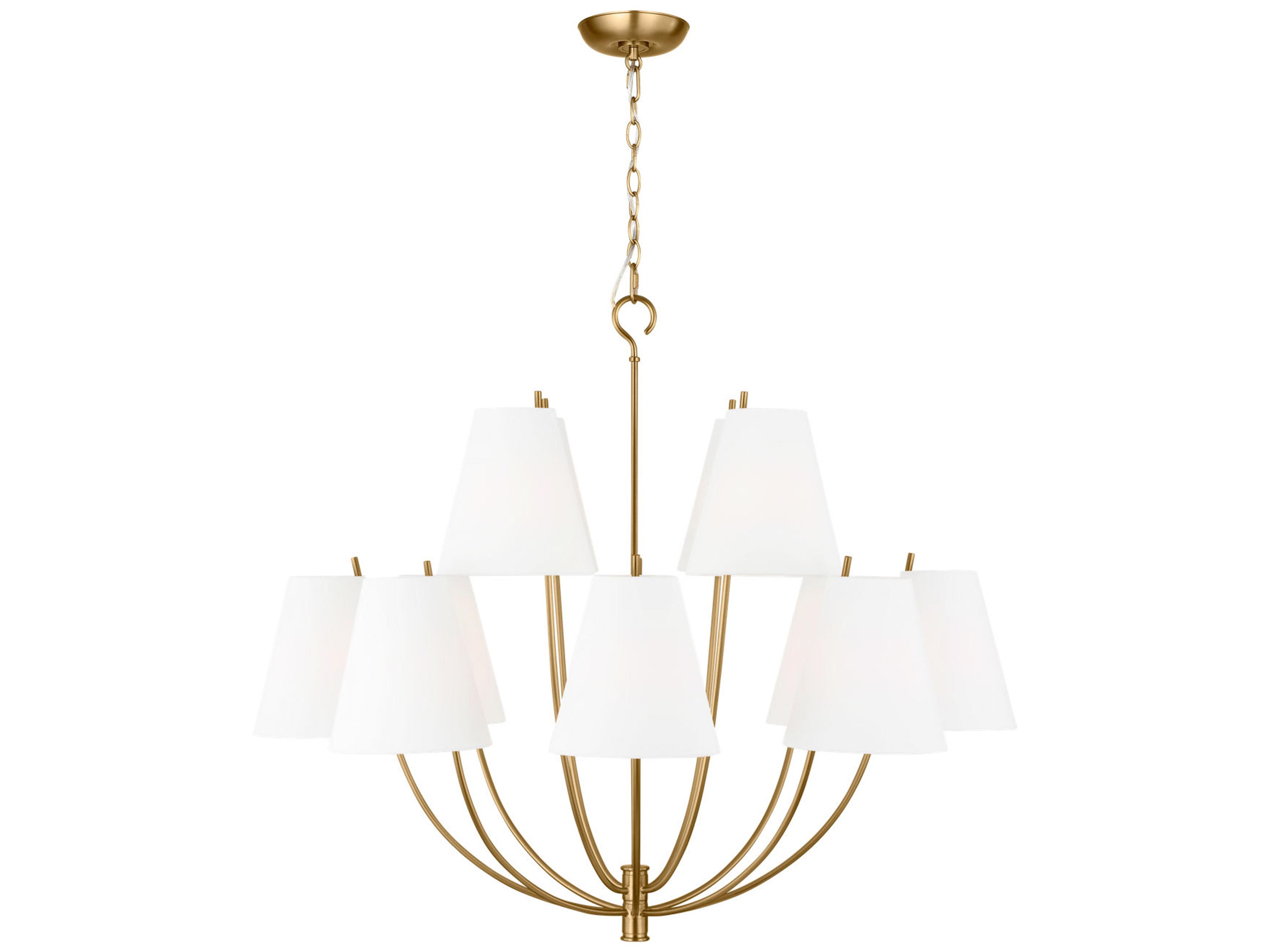 Visual Comfort Studio Marina 12-Light Burnished Brass Empire Chandelier