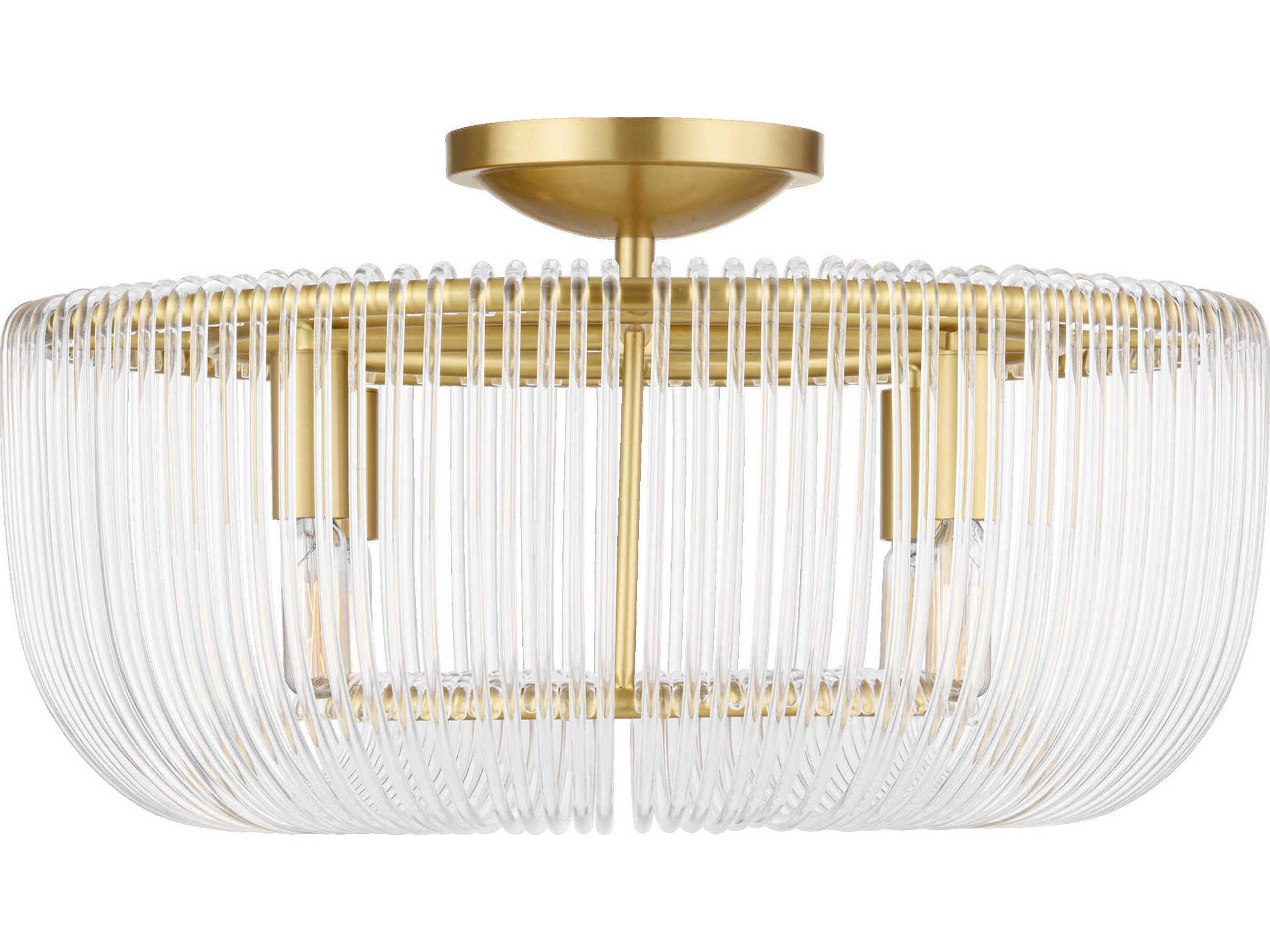 Visual Comfort Studio Pierce 4-Light Burnished Brass Semi Flush Mount