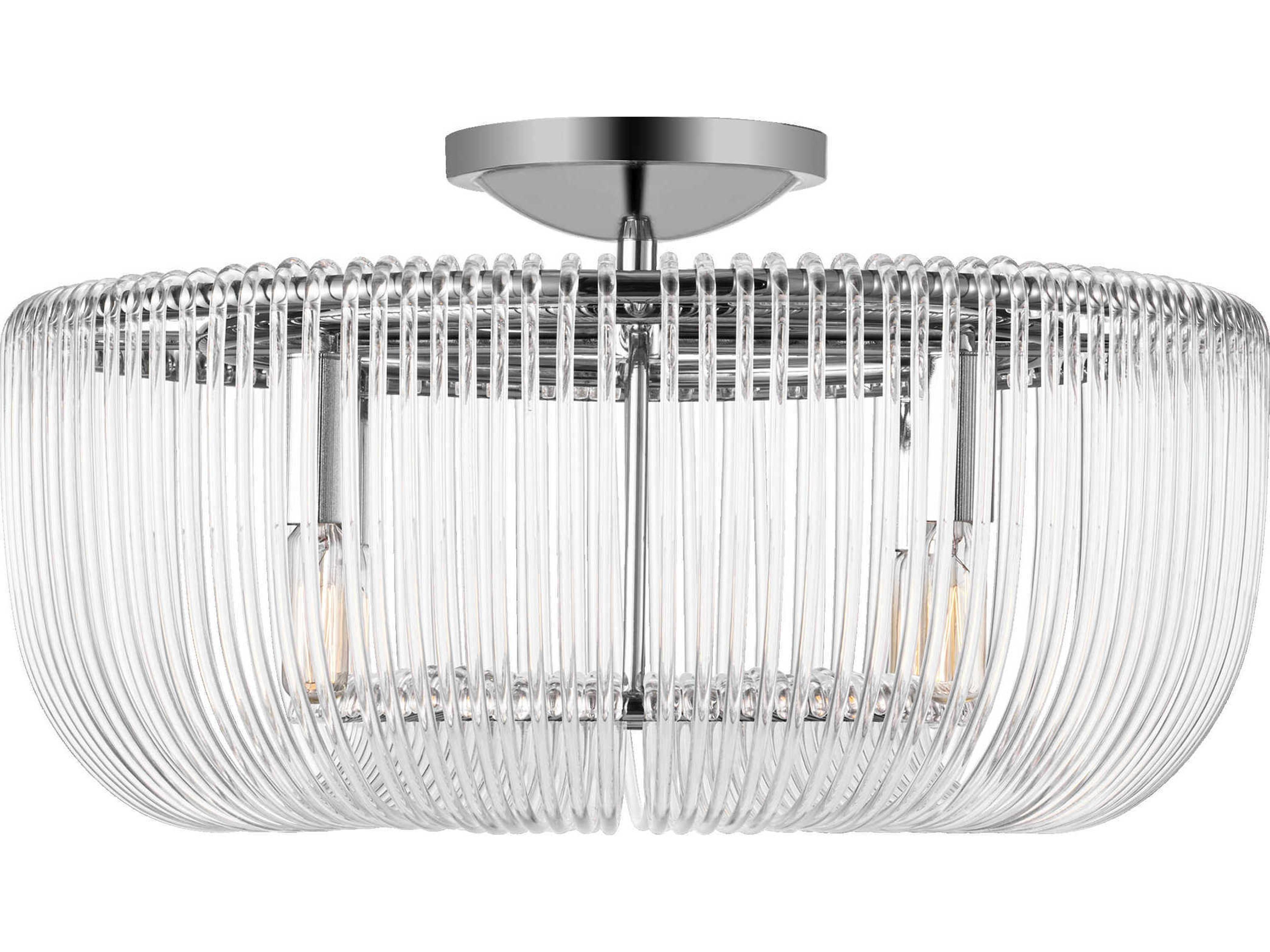 Visual Comfort Studio Pierce 4-Light Polished Nickel Semi Flush Mount