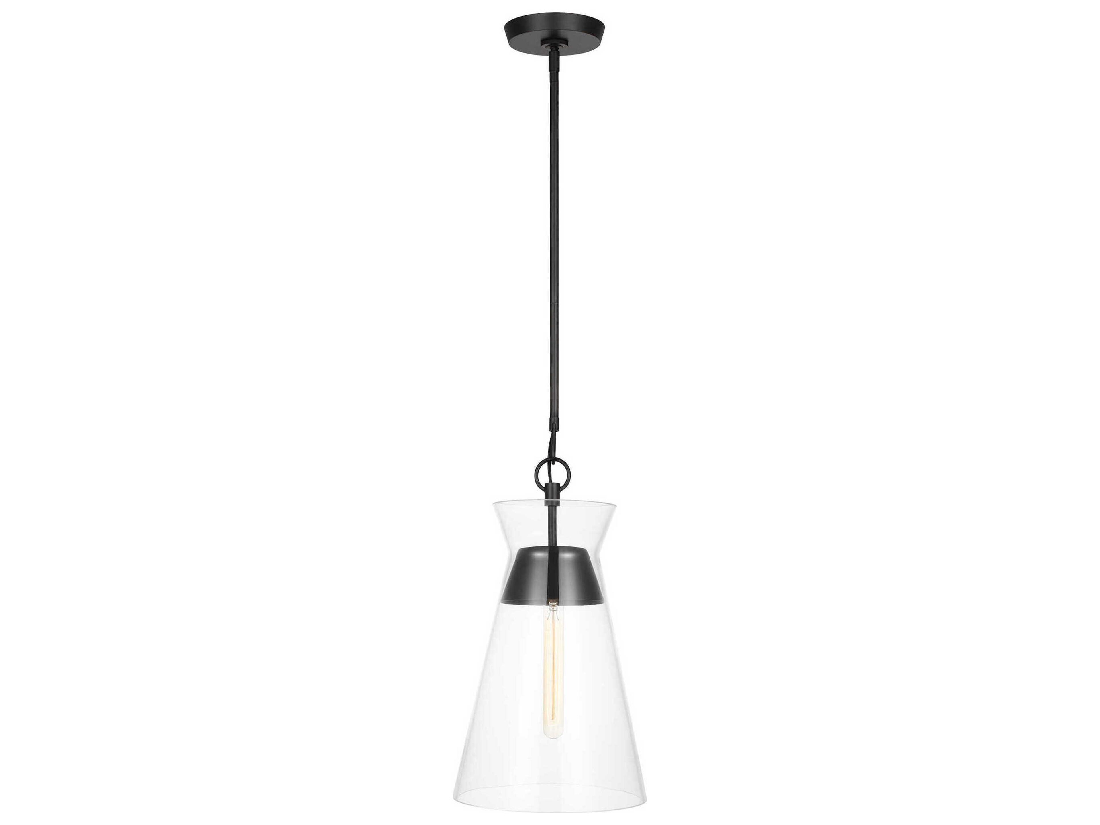 Visual Comfort Studio Atlantic 1-Light Aged Iron Black Mini Pendant