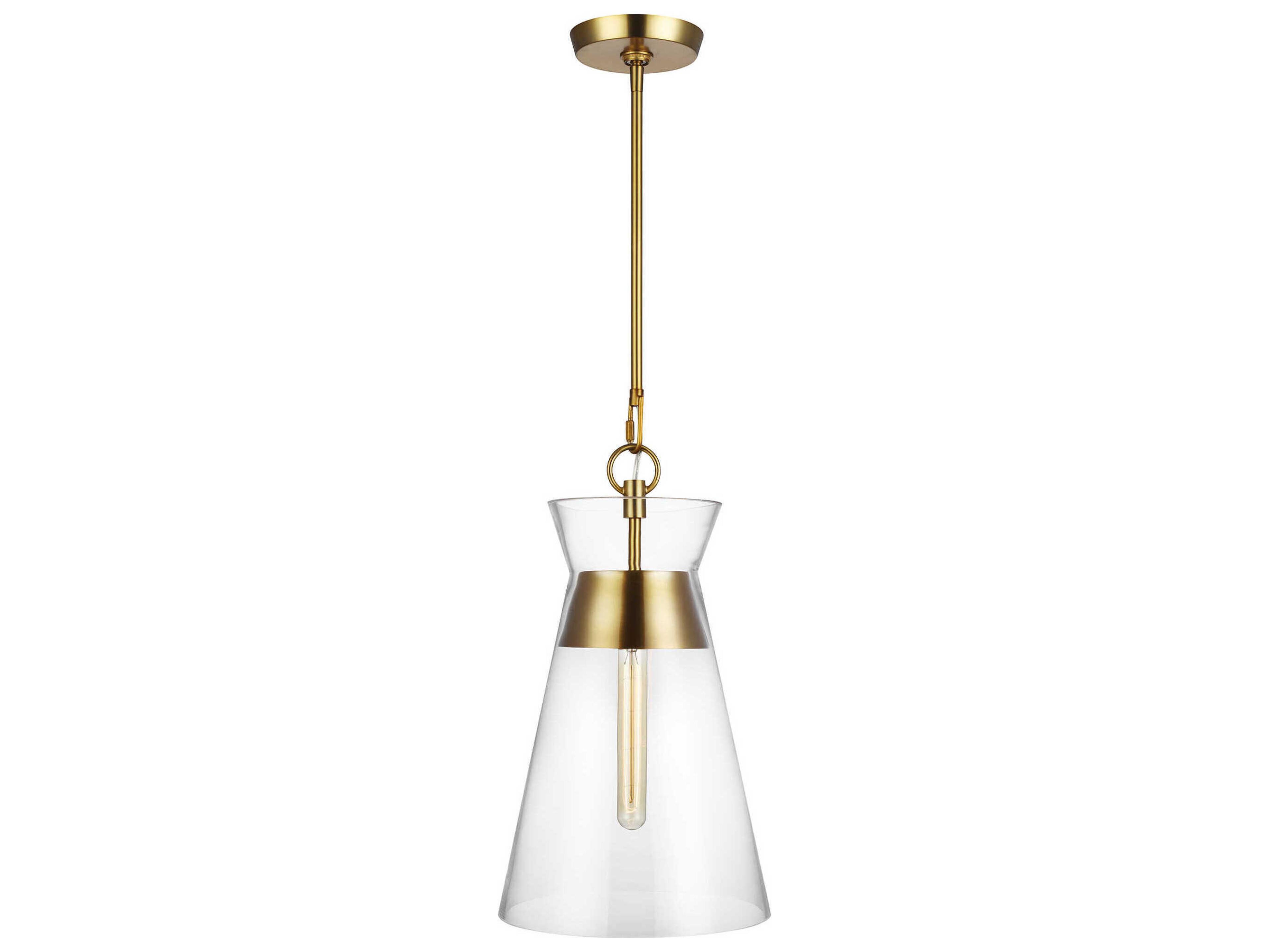 Visual Comfort Studio Atlantic 1-Light Burnished Brass Mini Pendant