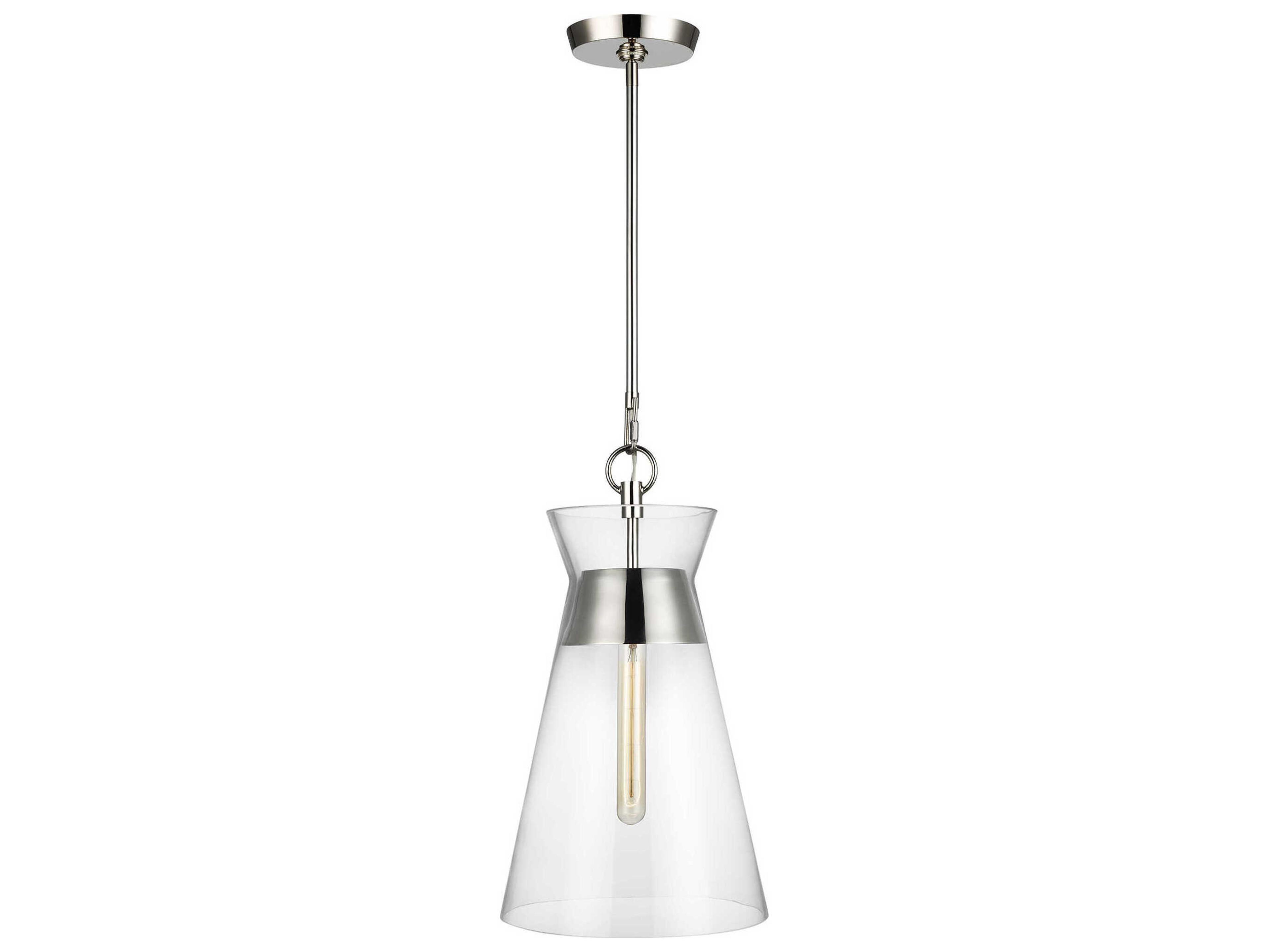 Visual Comfort Studio Atlantic 1-Light Polished Nickel Mini Pendant
