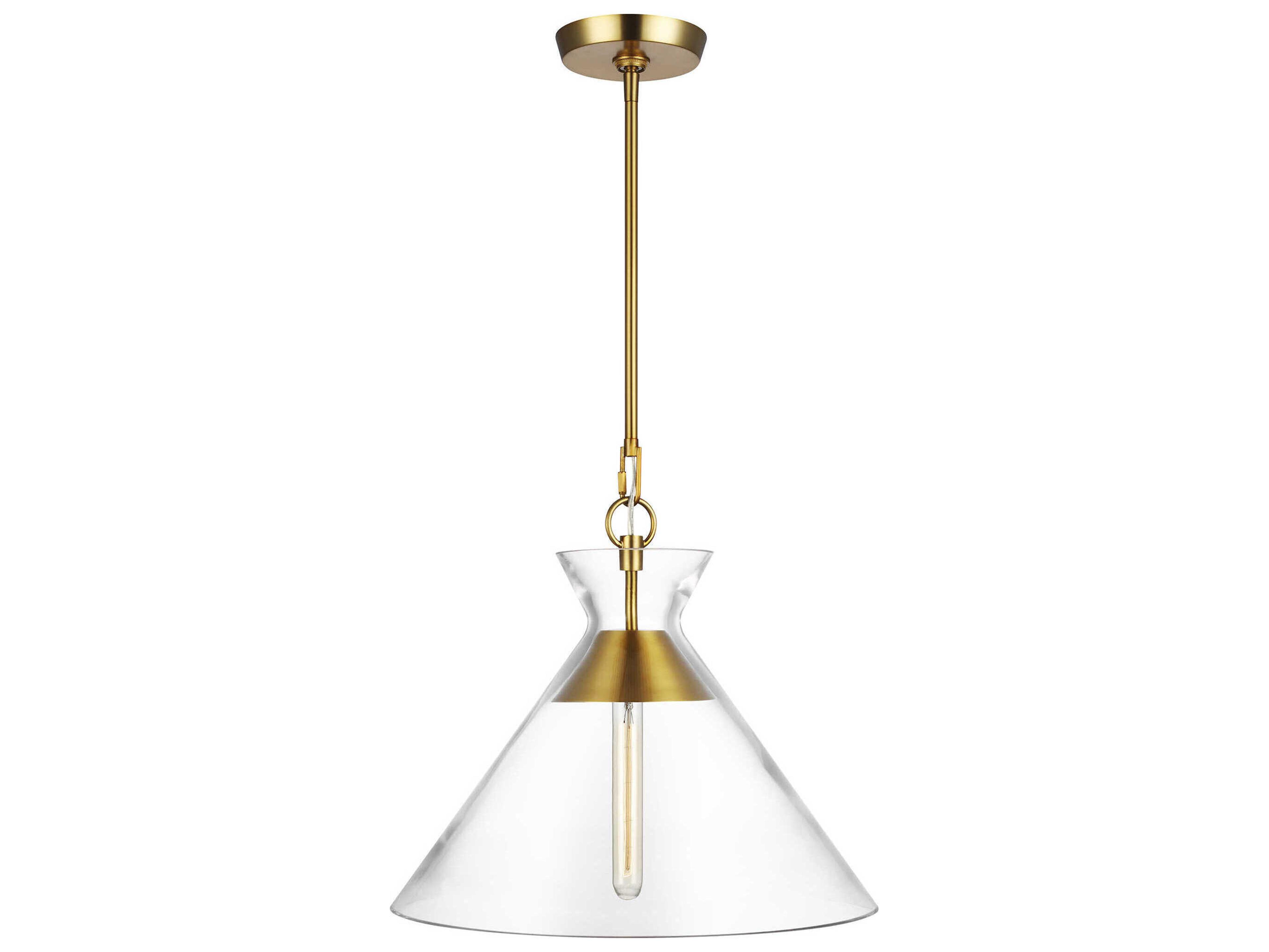 Visual Comfort Studio Atlantic 1-Light Burnished Brass Pendant