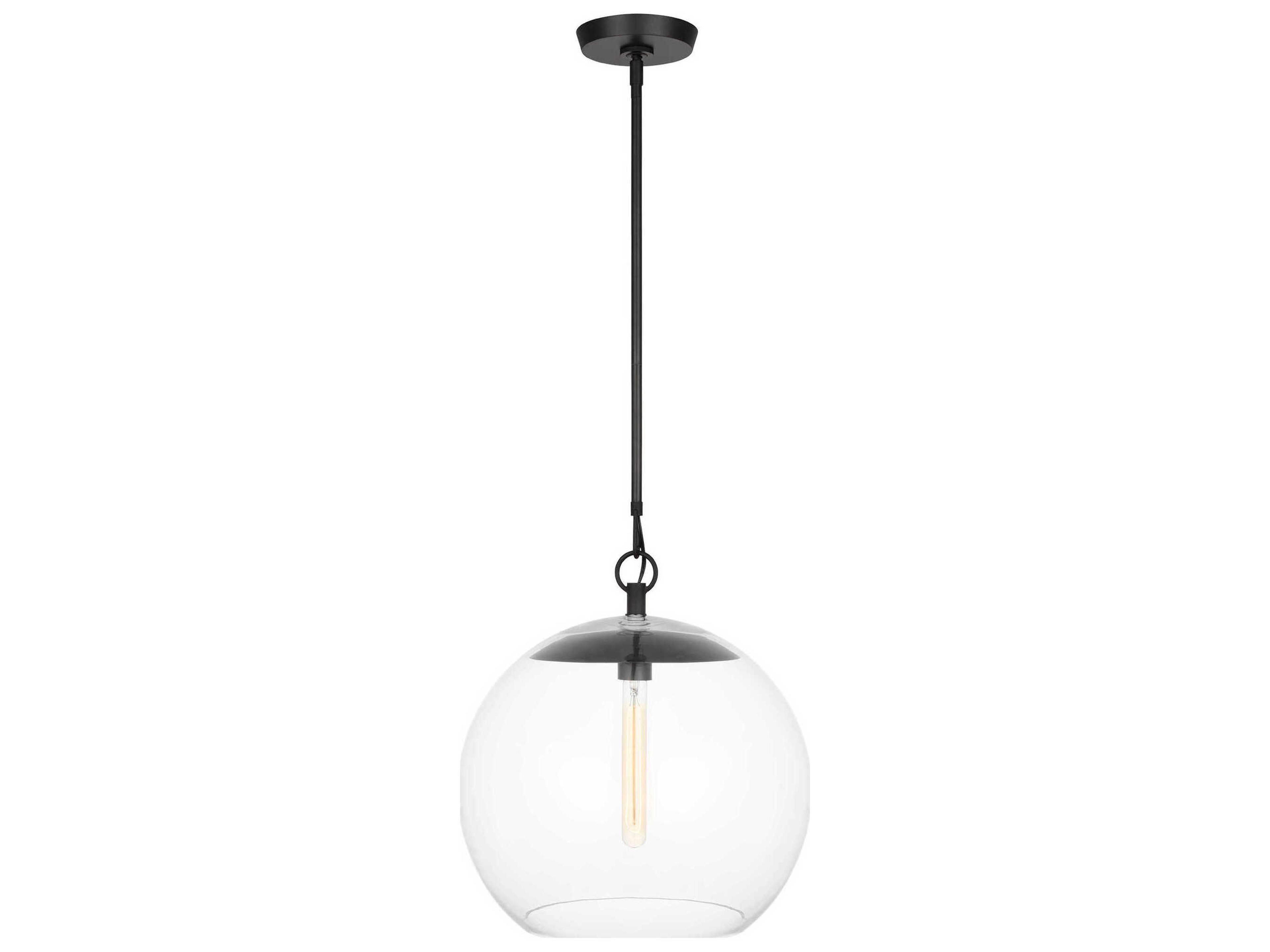 Visual Comfort Studio Atlantic 1-Light Aged Iron Black Pendant