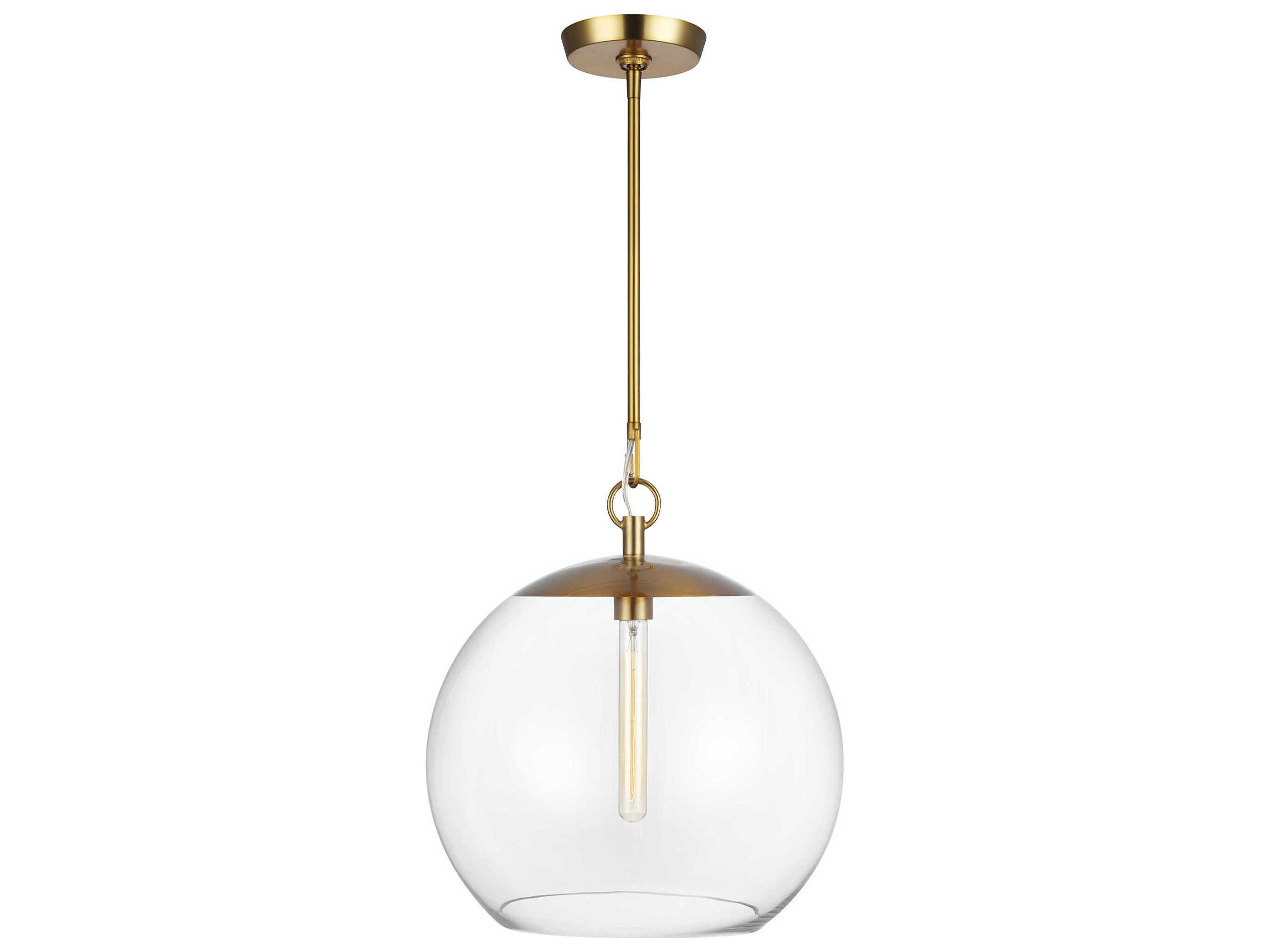 Visual Comfort Studio Atlantic 1-Light Burnished Brass Globe Pendant