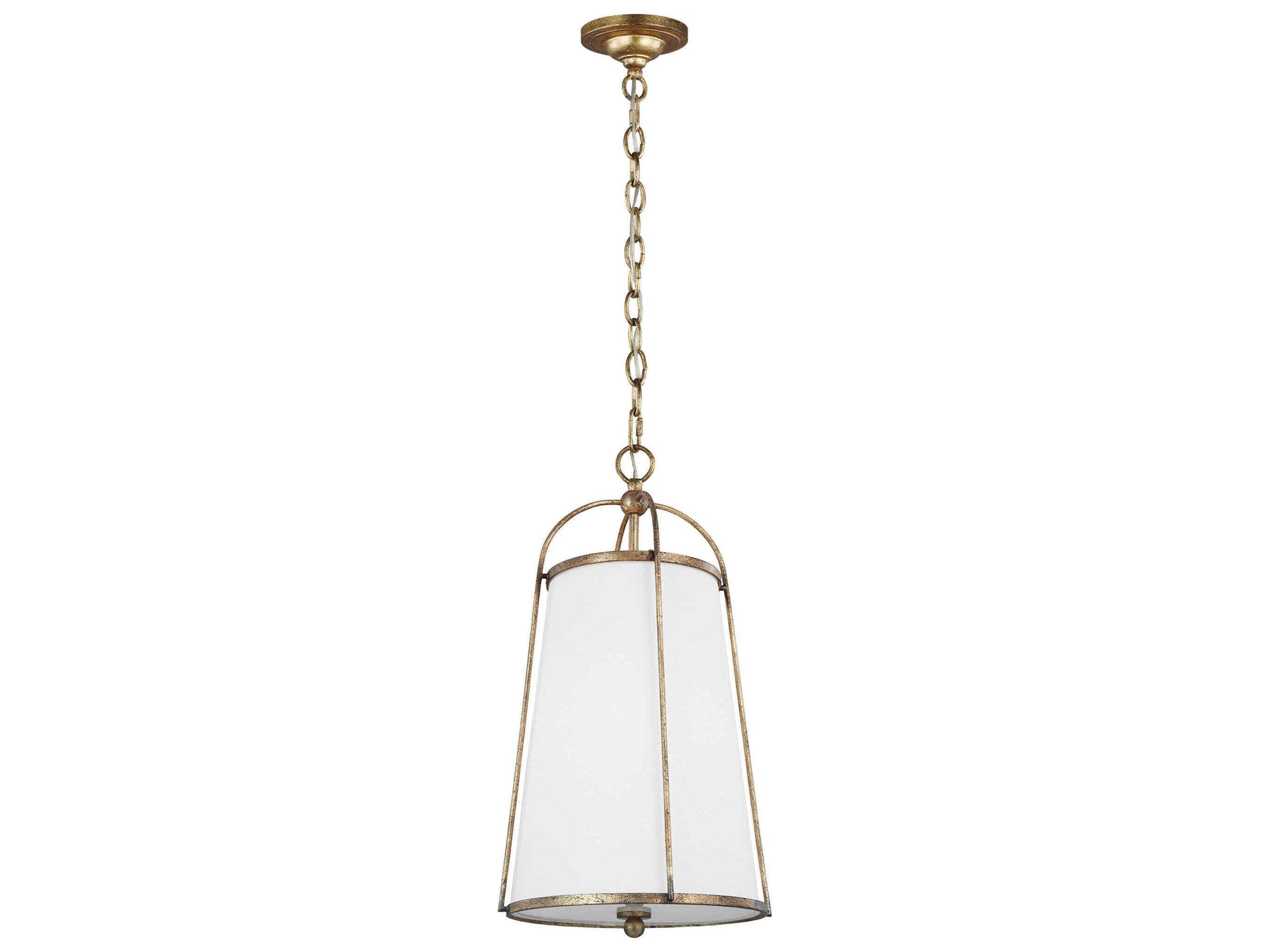 Visual Comfort Studio Stonington 1-Light Antique Gild Gold Cylinder Pendant