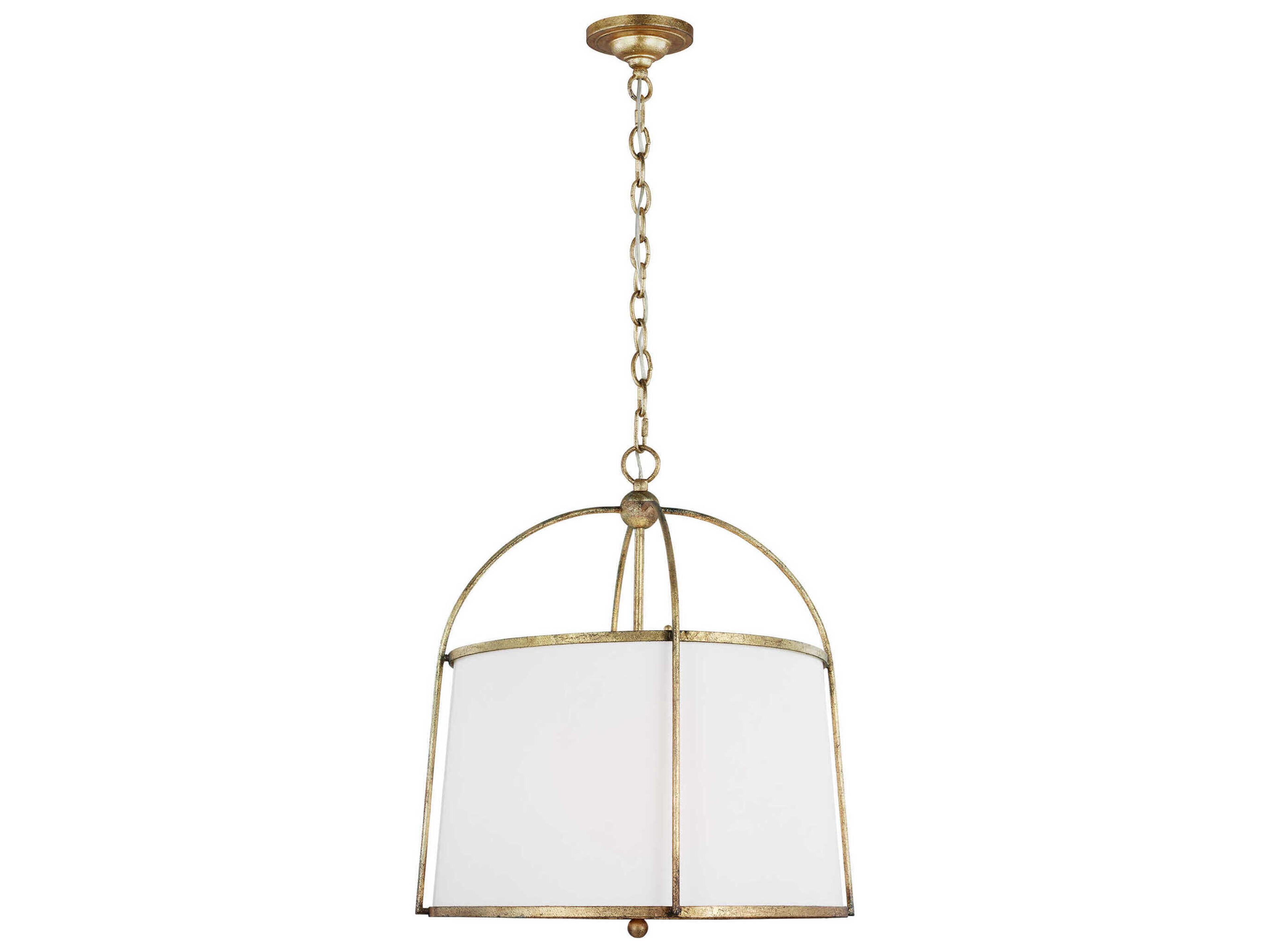 Visual Comfort Studio Stonington 2-Light Antique Gild Gold Drum Pendant