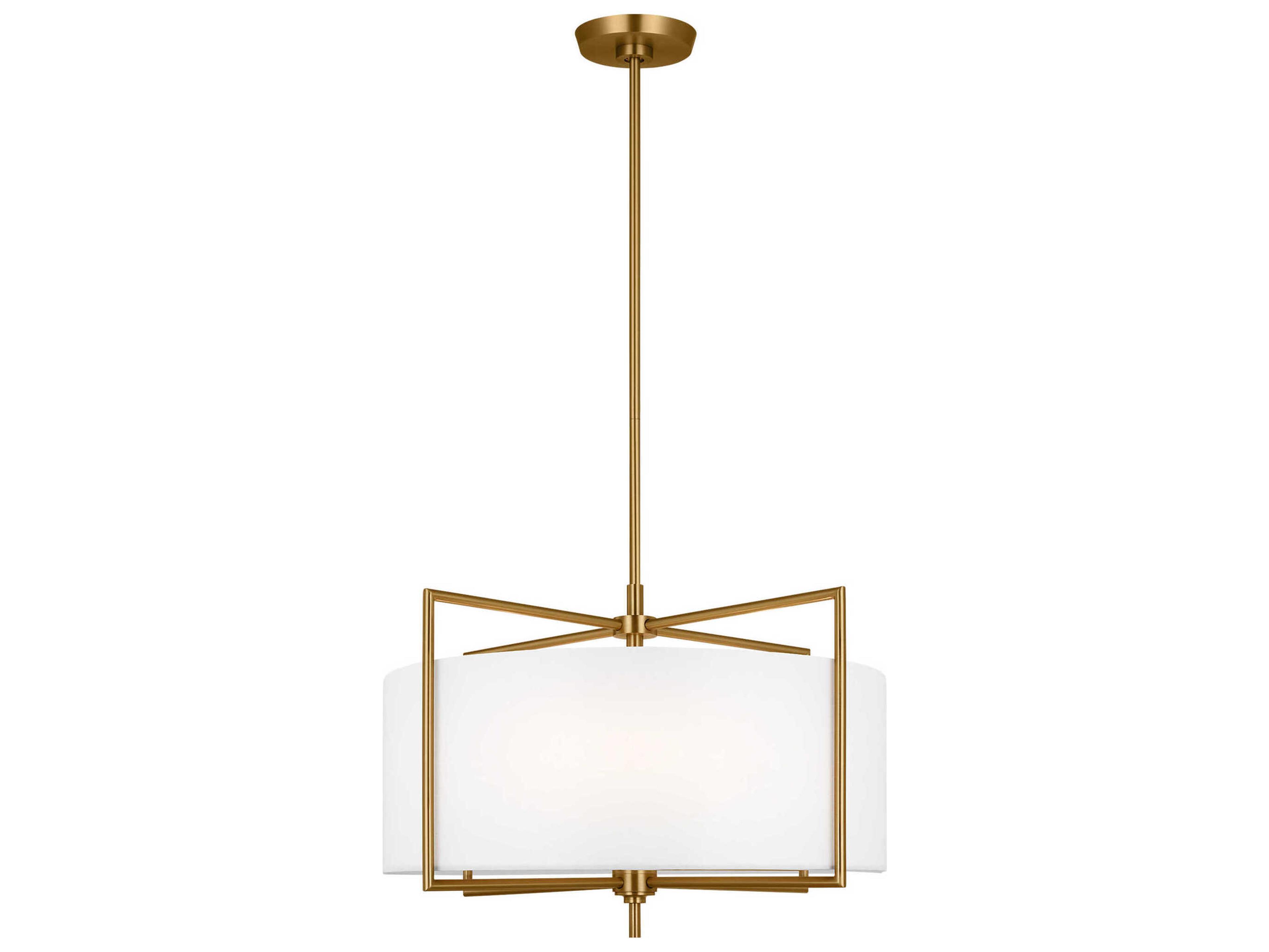 Visual Comfort Studio Perno 4-Light Burnished Brass Drum Pendant